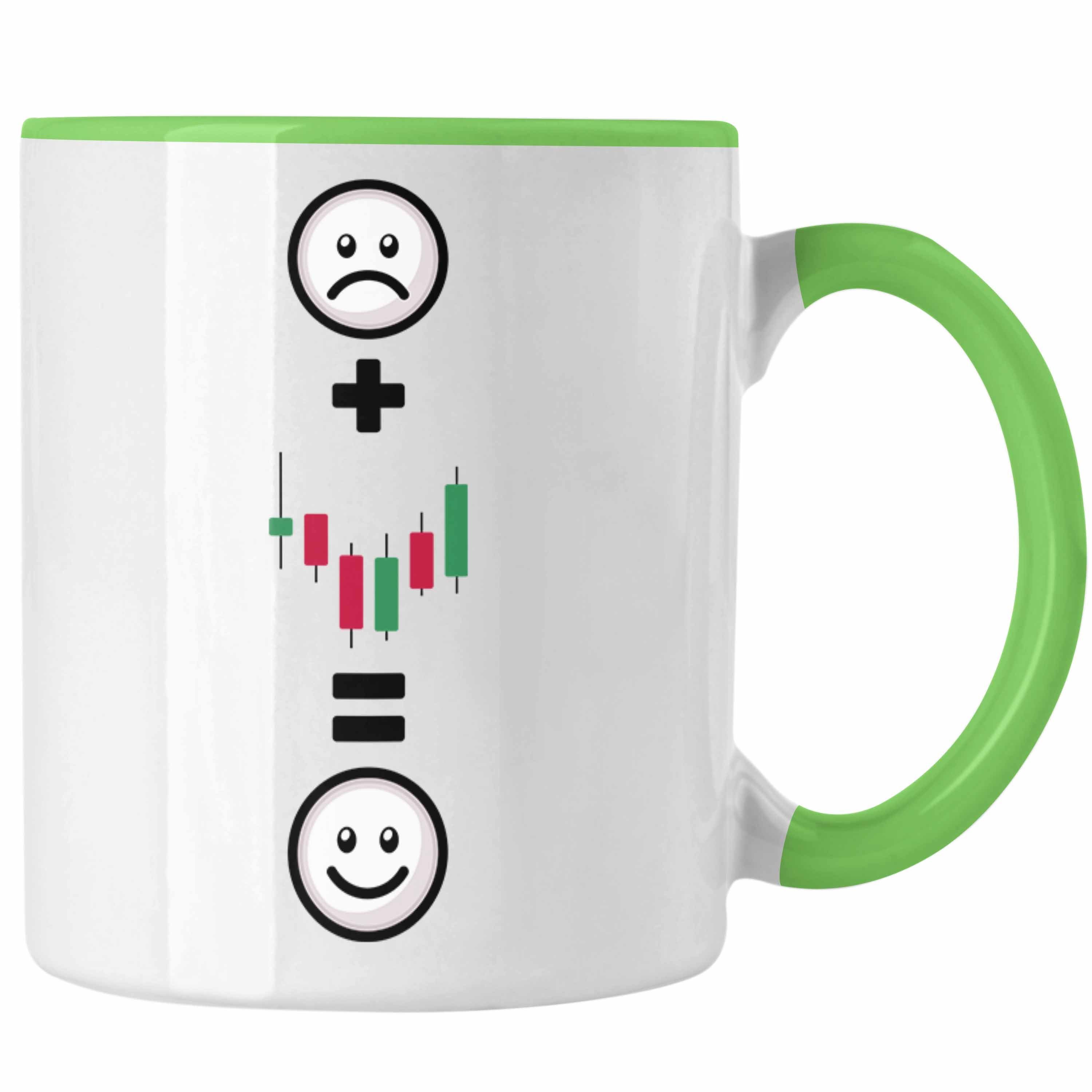 Trendation Aktien Geschenk Tasse Grün Tasse für Geschenkidee Daytrader Börse Lustige Trading
