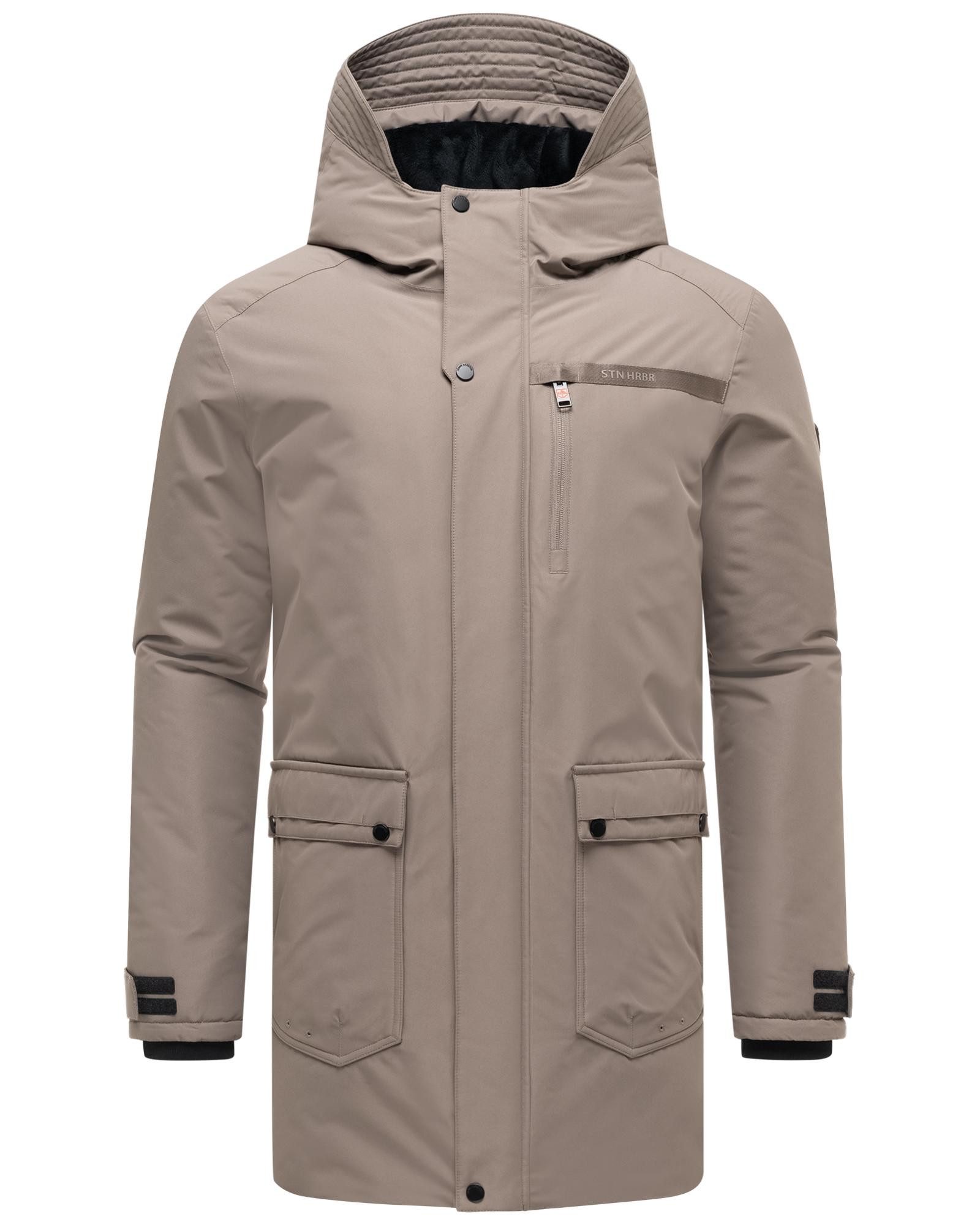 Stone Harbour Wintermantel Netaan XX Herren Kurzmantel mit kuscheliger Kapuze