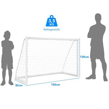 COSTWAY Fußballtor Kinder Fußballtornetz, 183 x 82 x 120 cm