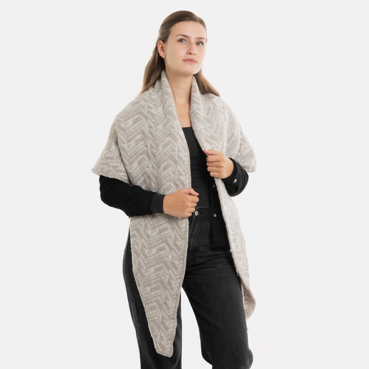 Knit Factory Strickschal Josh Dreiecksschal Beige/Iced Clay, (1-St), Schal günstig online kaufen