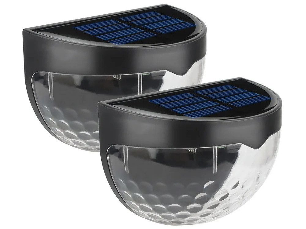 VERK GROUP LED Solarleuchte 2er Set LED Solar Wandleuchten IP65 Warmweiß Außenleuchten, LED fest integriert, Solarbetrieb, Dämmerungssensor