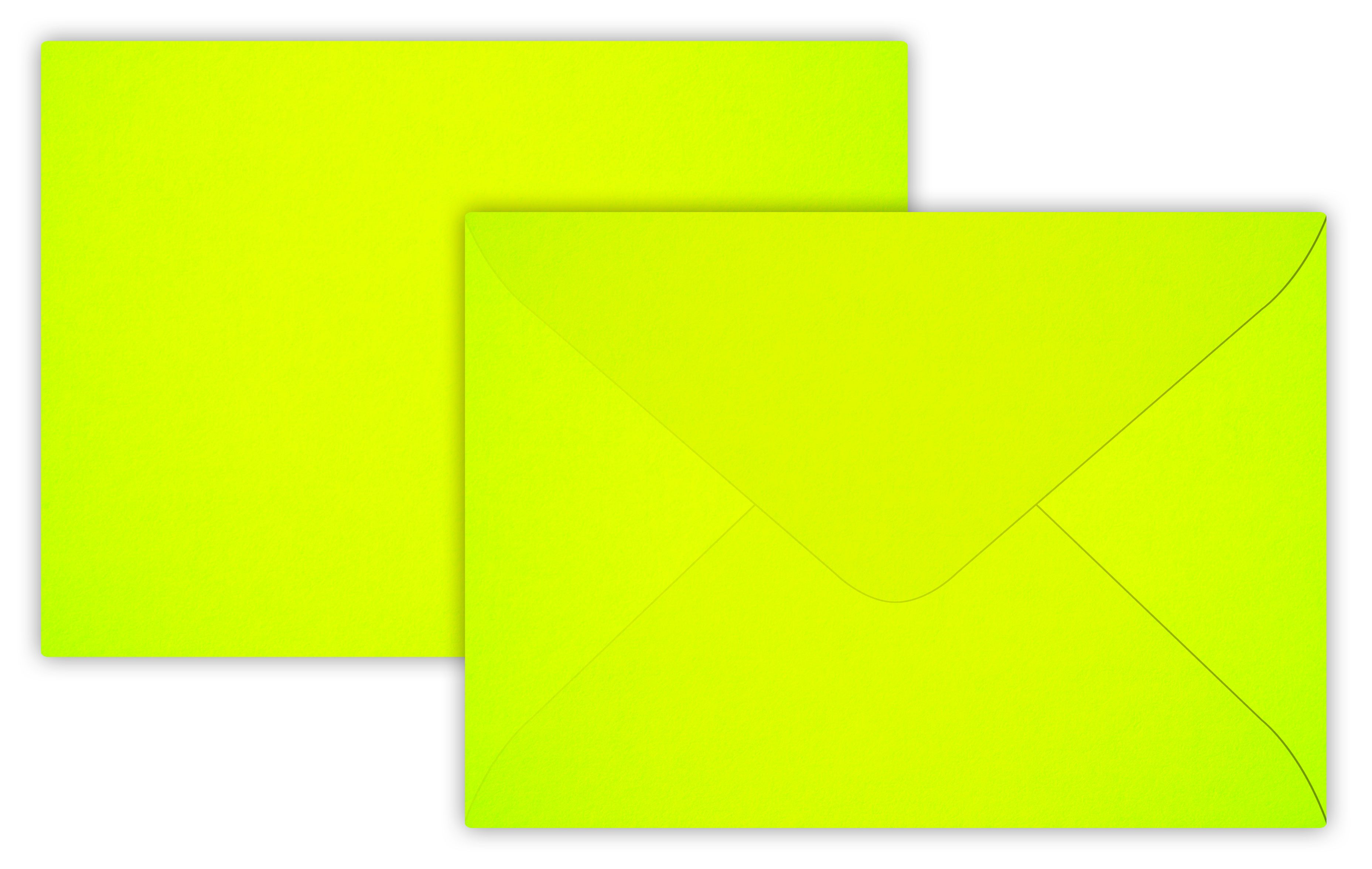 Briefumschläge24Plus Briefumschlag 25 Briefumschläge B6 DIN 12,5 x 17,6 cm Neon Gelb, Feuchtklebend, Neon Gelb