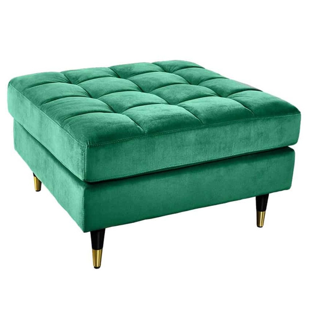 LebensWohnArt Sitzhocker Moderner Hocker COMFORT 80cm grün Samt Taschenfederkern