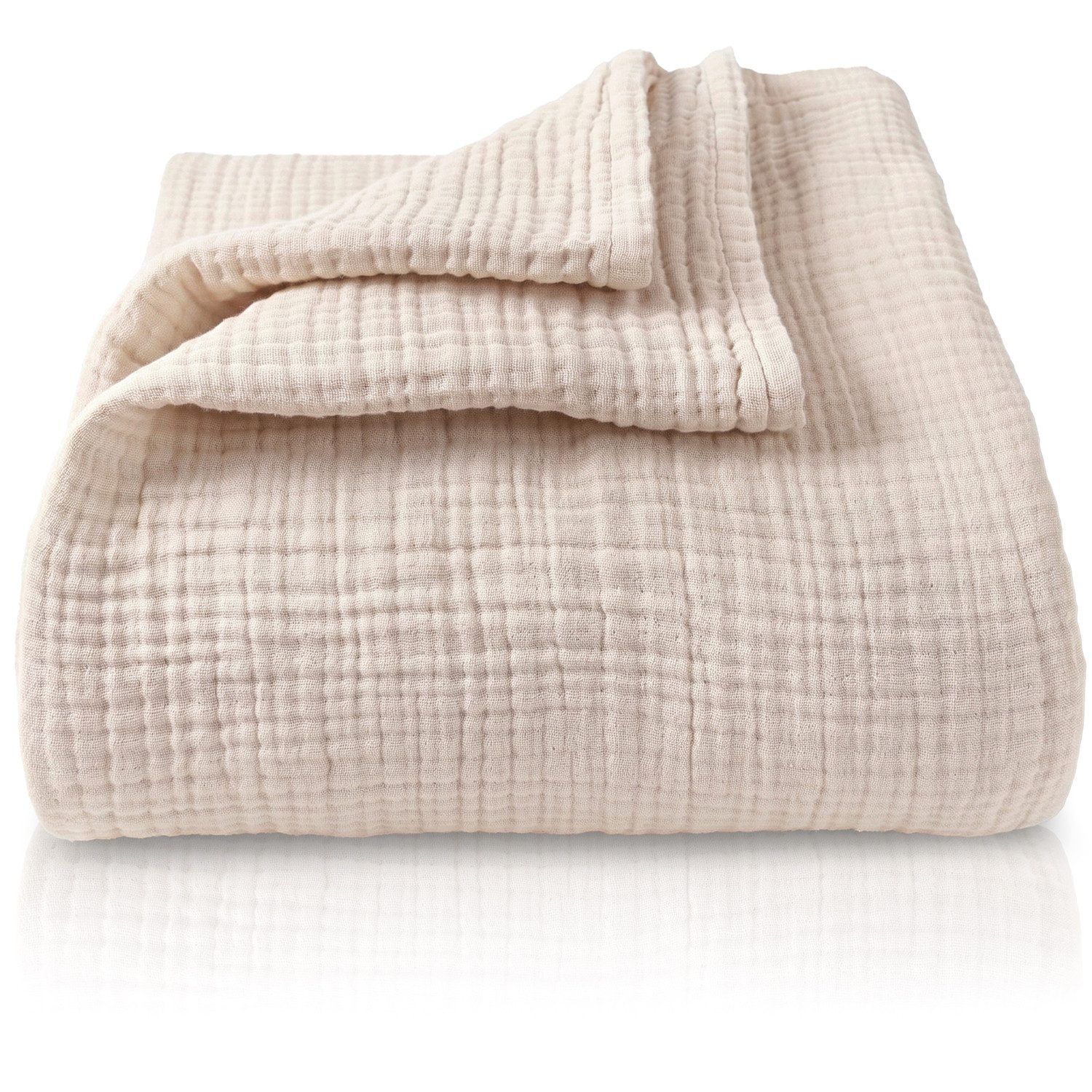 Laynenburg Tagesdecke Musselin aus 100% Baumwolle – Baumwolldecke, Kuscheldecke, Wohndecke als Sommerdecke, Bett-Überwurf, Couch-Überwurf, Sofa-Decke