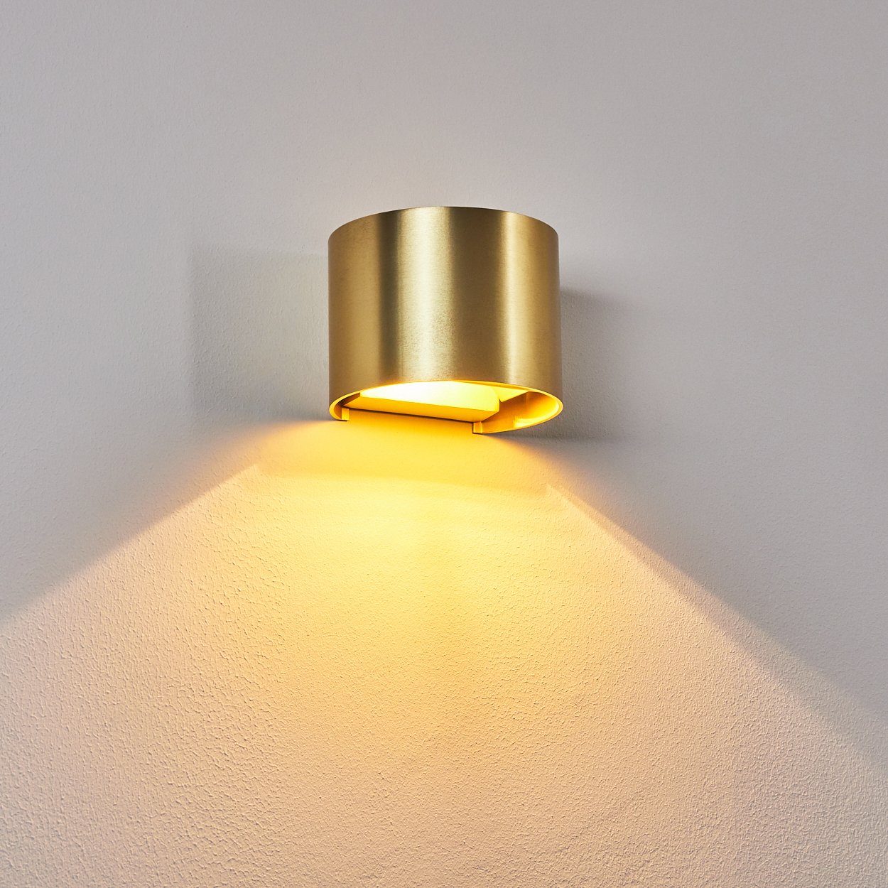 hofstein Wandleuchte Up Down Zimmer Wand Flur Lampen goldfarben Wohn Raum Schlaf