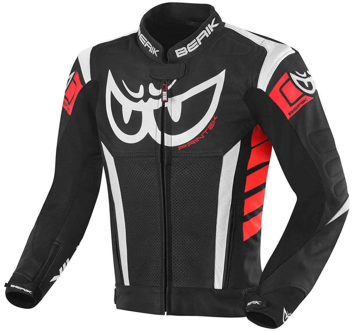 Motorradjacke Black/White/Red Zakura Berik Lederjacke Motorrad