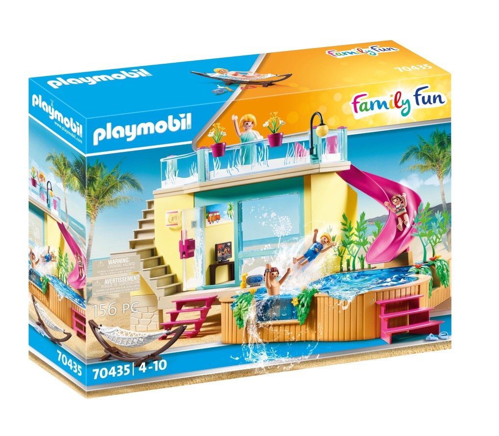 Playmobil® Konstruktions-Spielset 2er Set: 70435 Bungalow mit Pool + 70112  Badegast