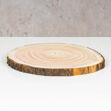 Levandeo® Dekoobjekt, Baumscheibe Deko-Platte Ca. Ø 29cm Holz-Scheibe Naturbelassen