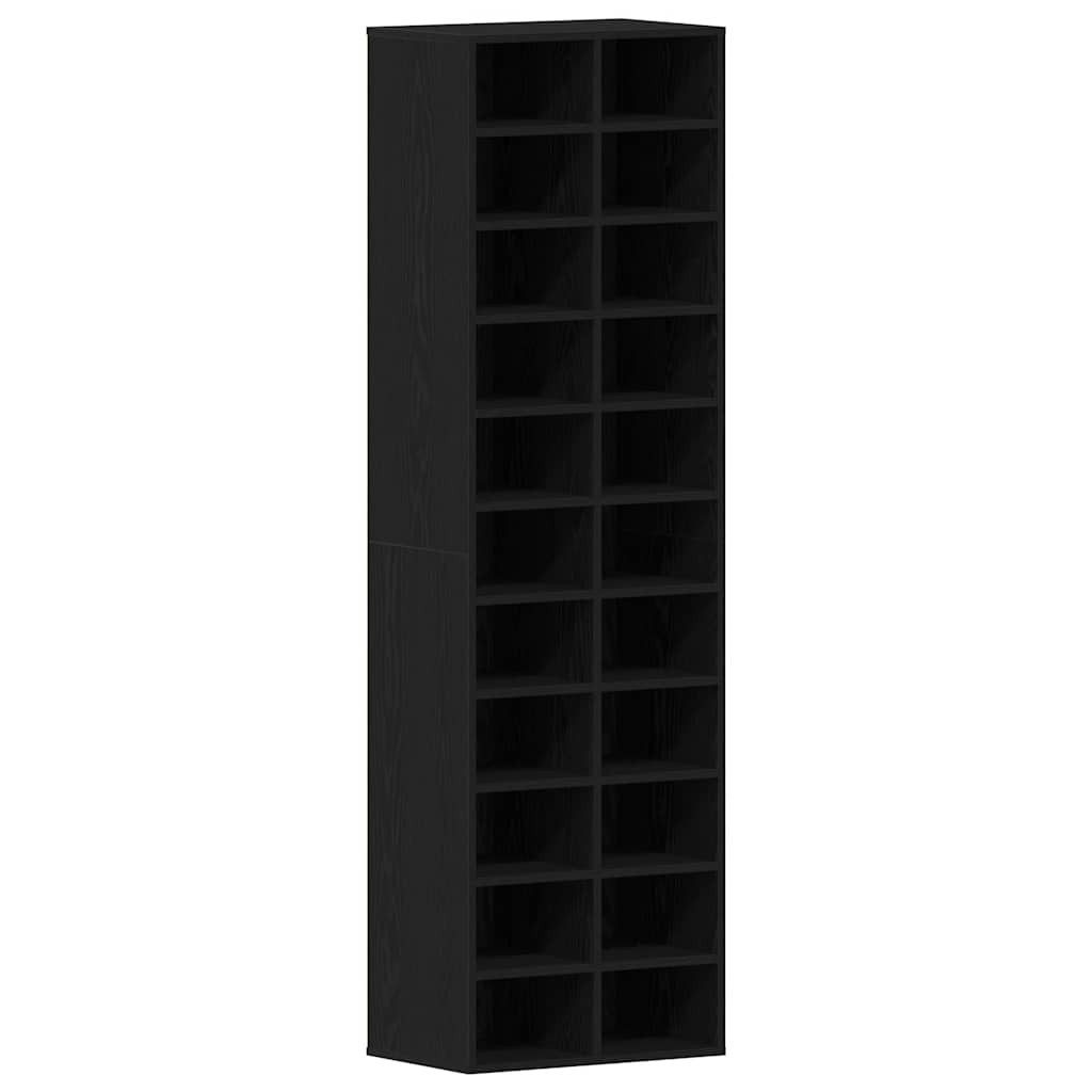 vidaXL Schuhregal Schuhschrank Schwarz Eichen-Optik 54x34x183 cm Holzwerkst günstig online kaufen