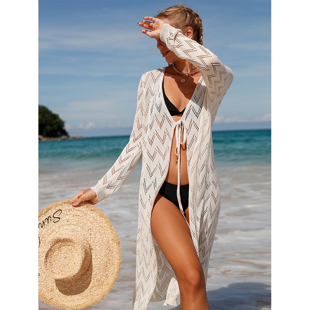 Housruse Strandkleid Spitzen-Strandkleid für Damen, durchscheinende  Sonnenschutzkleidung