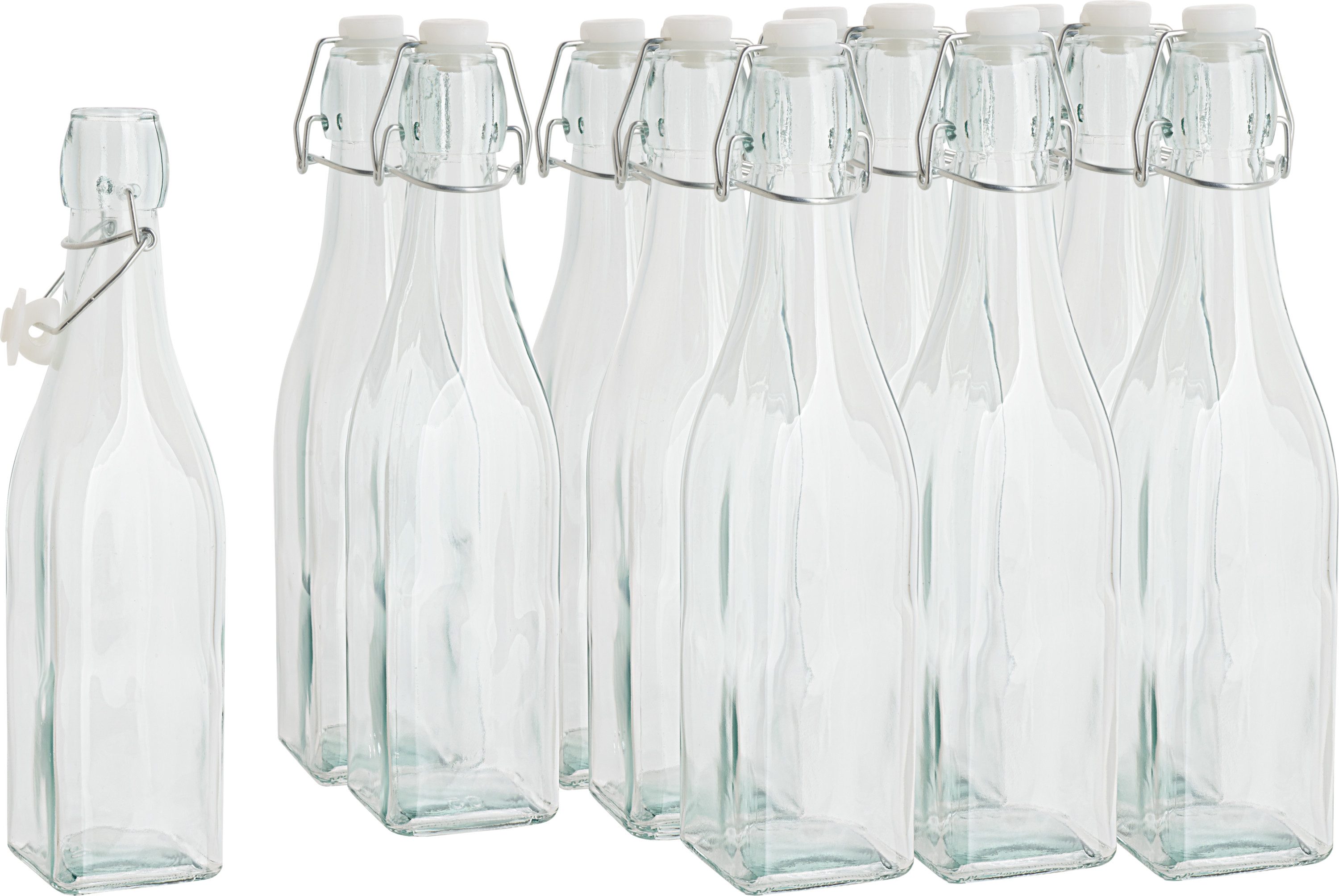 VBS XXL Trinkflasche mit Bügelveschluss Eckig, 500ml 12 Stück