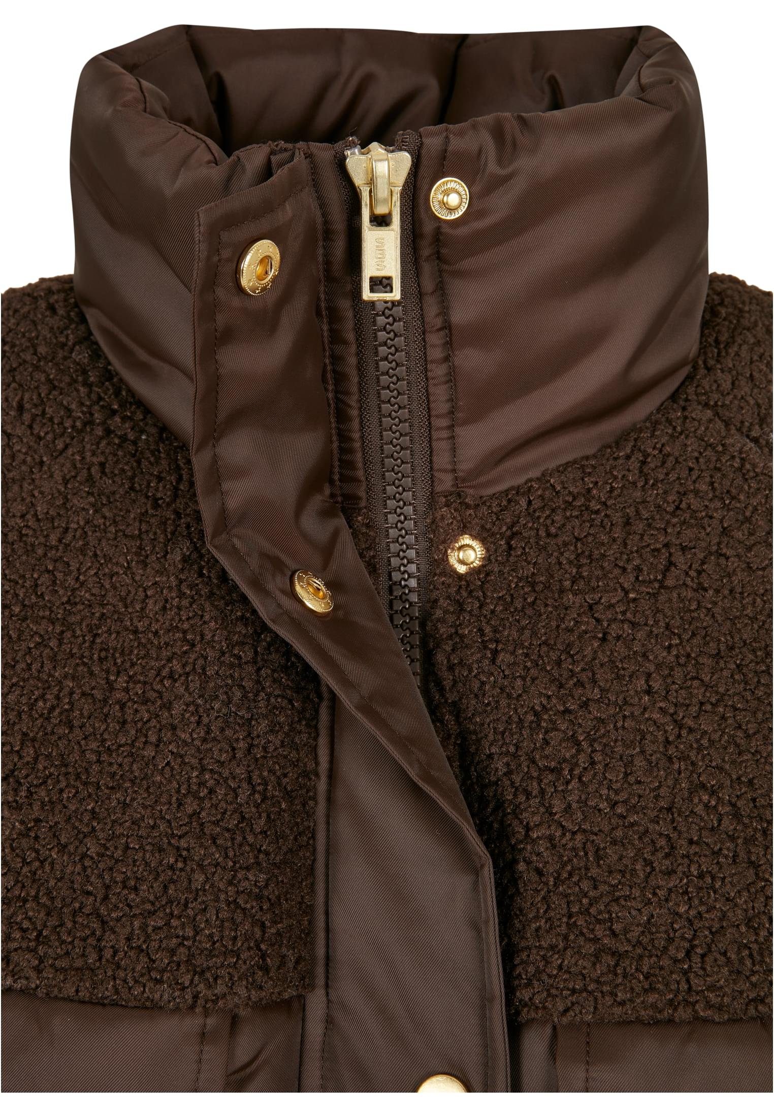 CLASSICS Ladies brown Sherpa Winterjacke Mix Jacket (1-St) URBAN Damen Puffer