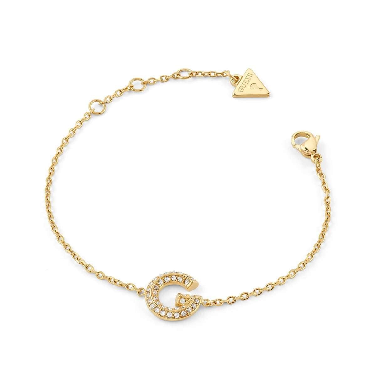 Guess Edelstahlarmband JUBB05442JWYGS, für Damen G Pave Goldfarben