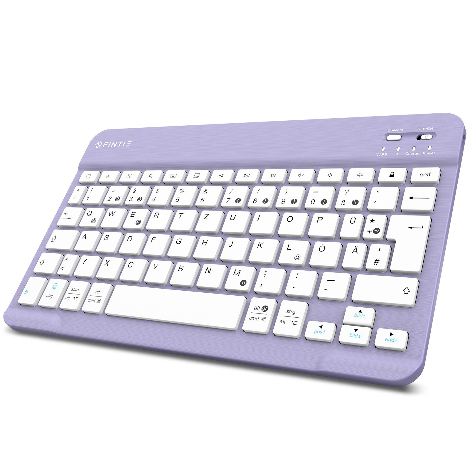 Fintie Ultradünn Bluetooth Tastatur, deutsche Layout QWERTZ für iPad/iPhone Tablet-Tastatur (iPad 10.2/9.7, Air 5/4/3/2/1, iPad Pro 12.9/11/10.5/9.7, iPad 4/3/2/1)