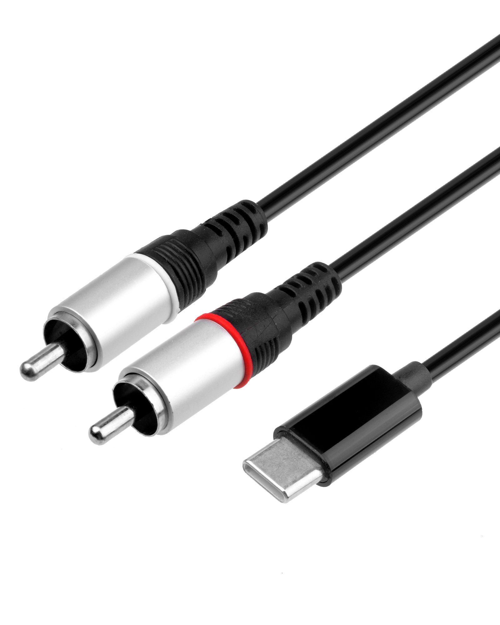 euroharry 1m USB Typ C auf Dual RCA Cinch Stecker Audio Stereo Y Splitter Audio- & Video-Adapter, 100 cm