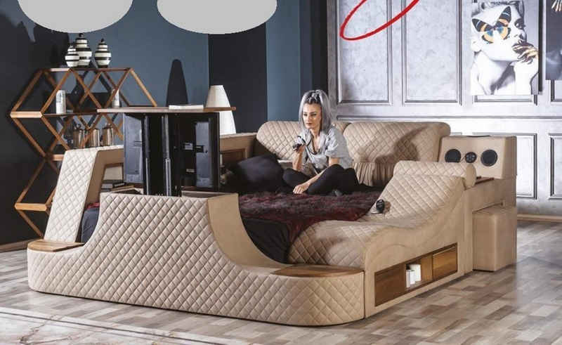 JVmoebel Bett, Multifunktion Bett Schlafzimmer Möbel Кровати Luxus Bett tv lift