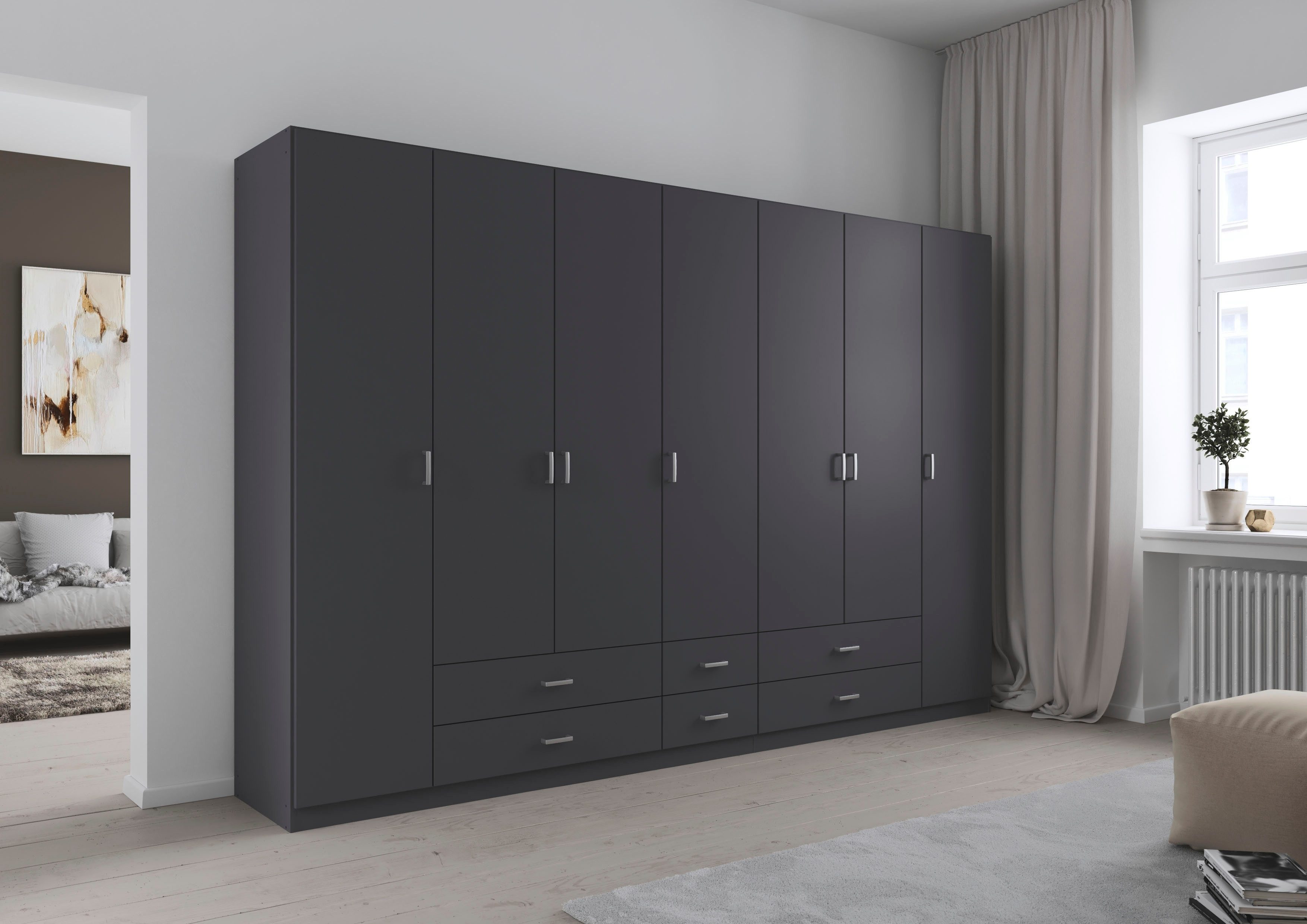 rauch Drehtürenschrank Kleiderschrank Garderobe GAMMA Breiten 315 cm (in 3 Ausstattungen BASIC/CLASSIC/PREMIUM (inkl. SOFT-CLOSE-Funktion) mit Schubladen, verschiedene Griff-Varianten TOPSELLER MADE IN GERMANY