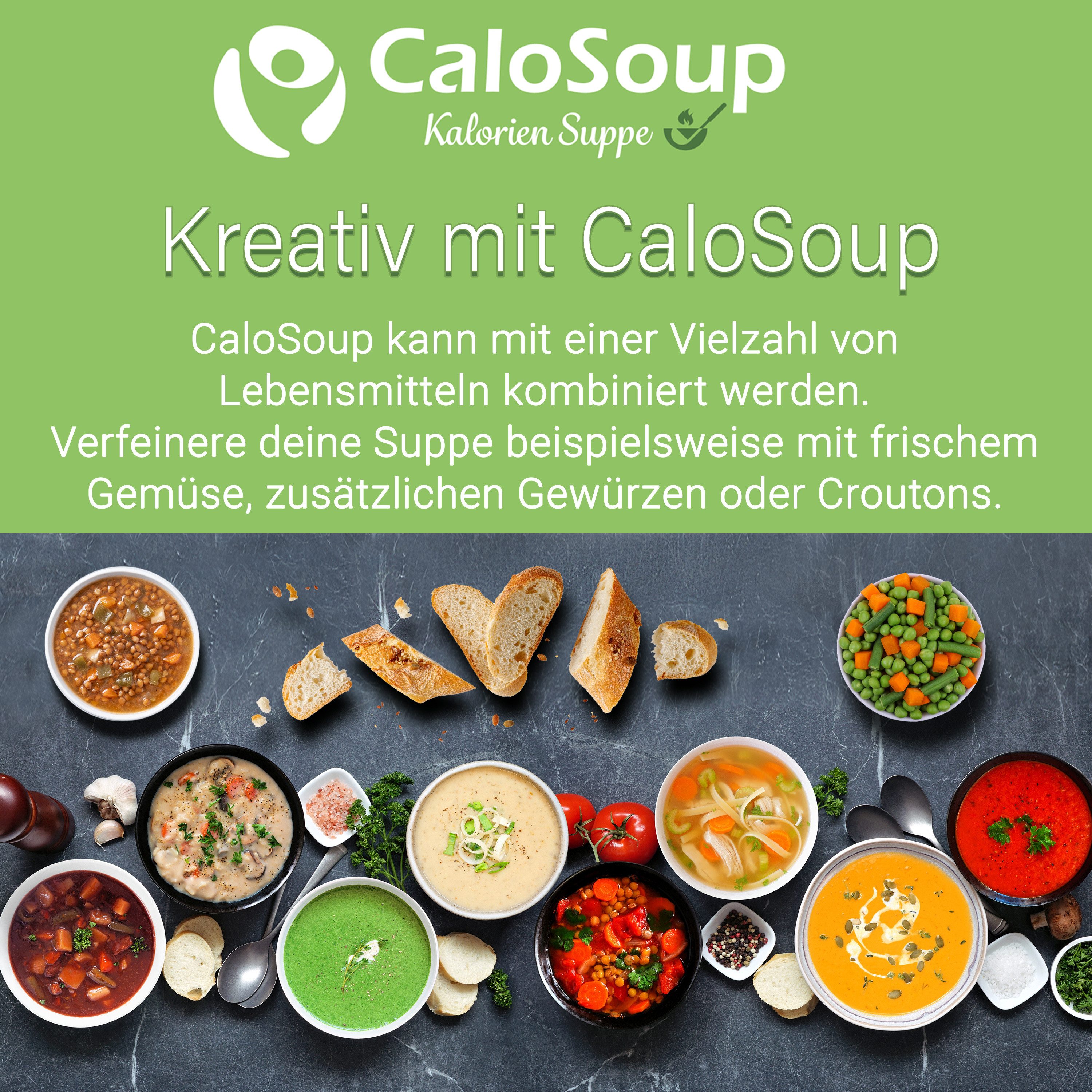 CaloVital Zunehmen durch Kartoffel- oder Lauchcremesuppe hochkalorische Suppen Pulver, 500 g