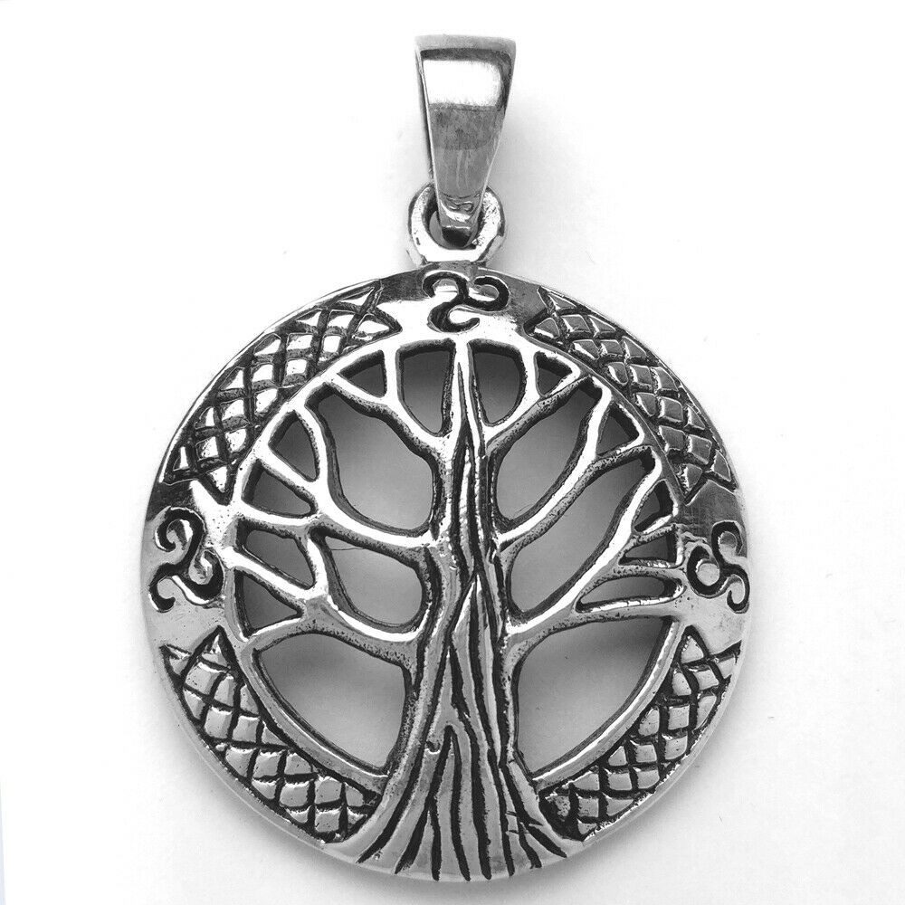 Kettenanhänger LebensbaumSchmuck Anhänger Baum Triskel 925er Silber 24 mm Durchmesser