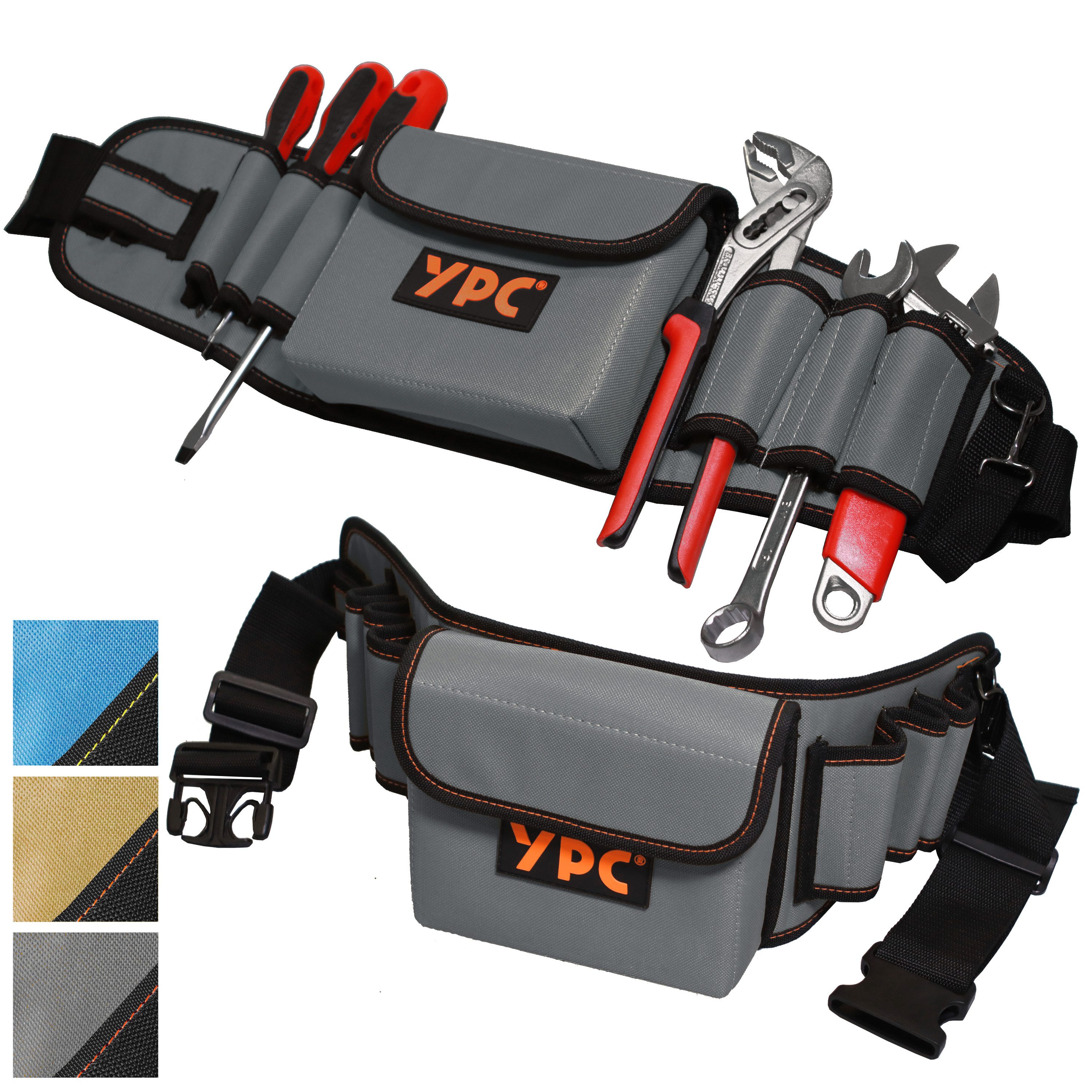 YPC Werkzeugtasche "ProBelt" Werkzeuggürtel 58x16cm, 130cm gesamt, reißfest, robust, wasserabweisend, praktisch, modern