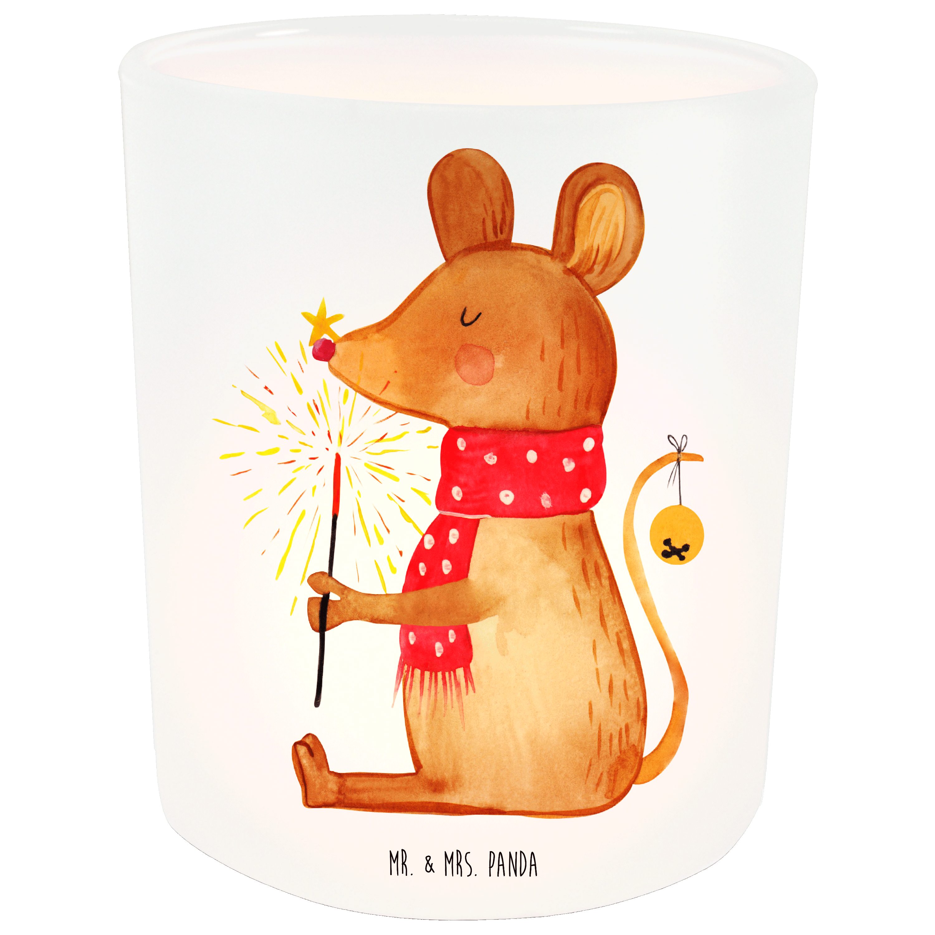 Windlicht Mrs. Windlicht Weihnachtsmaus St) Transparent Mr. Panda - & (1 Geschenk, Advent, Nikolaus, -