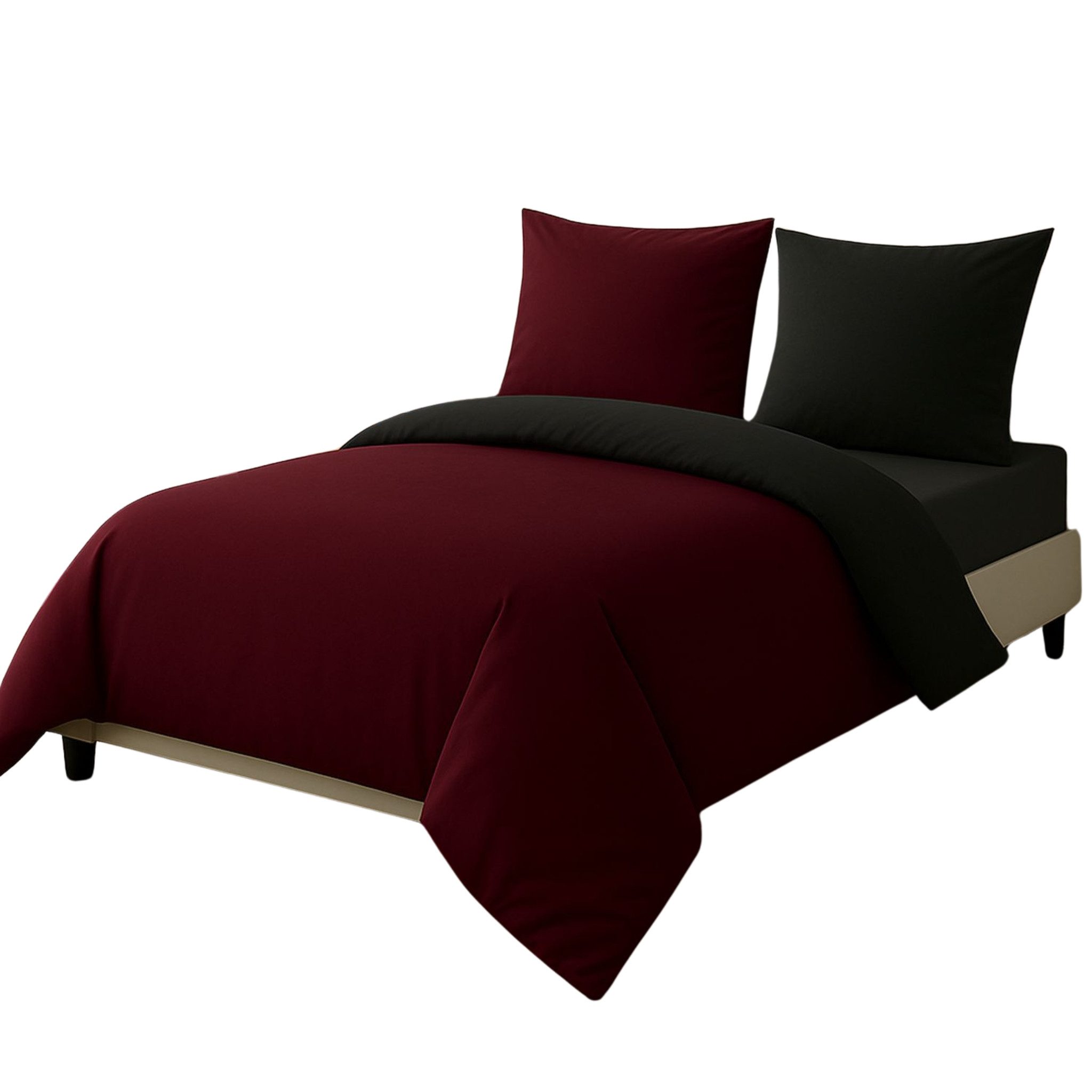 Leonado Vicenti Bettwäsche Luxus Satin-Bettwäsche aus 100 % Baumwolle, Satin, 2 teilig, Wendebettwäsche, hochwertig, dezenter Glanz, Unifarben, Anthrazit