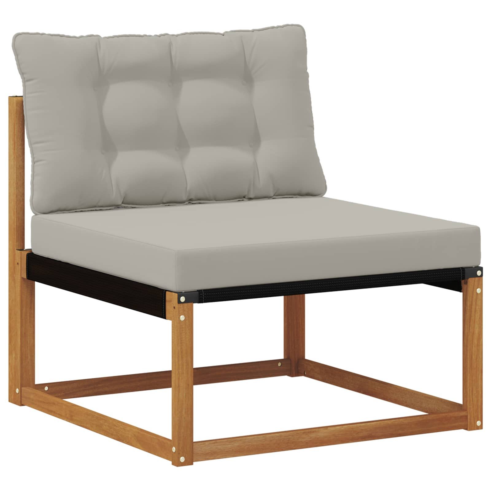 vidaXL Gartenlounge-Set Outdoor-Sofagarnitur 3 Stk. Natürlich und Hellgrau, (3-tlg)