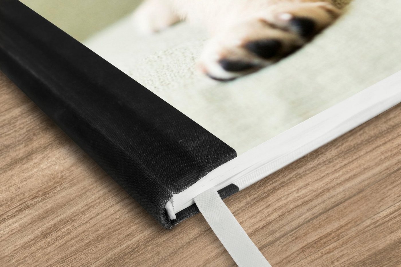Thumbnail - MuchoWow Notizbuch Golden Retriever Welpe auf dem Sofa liegend, Notebook, Notizblock a5, Tagebuch, Journal Liniert