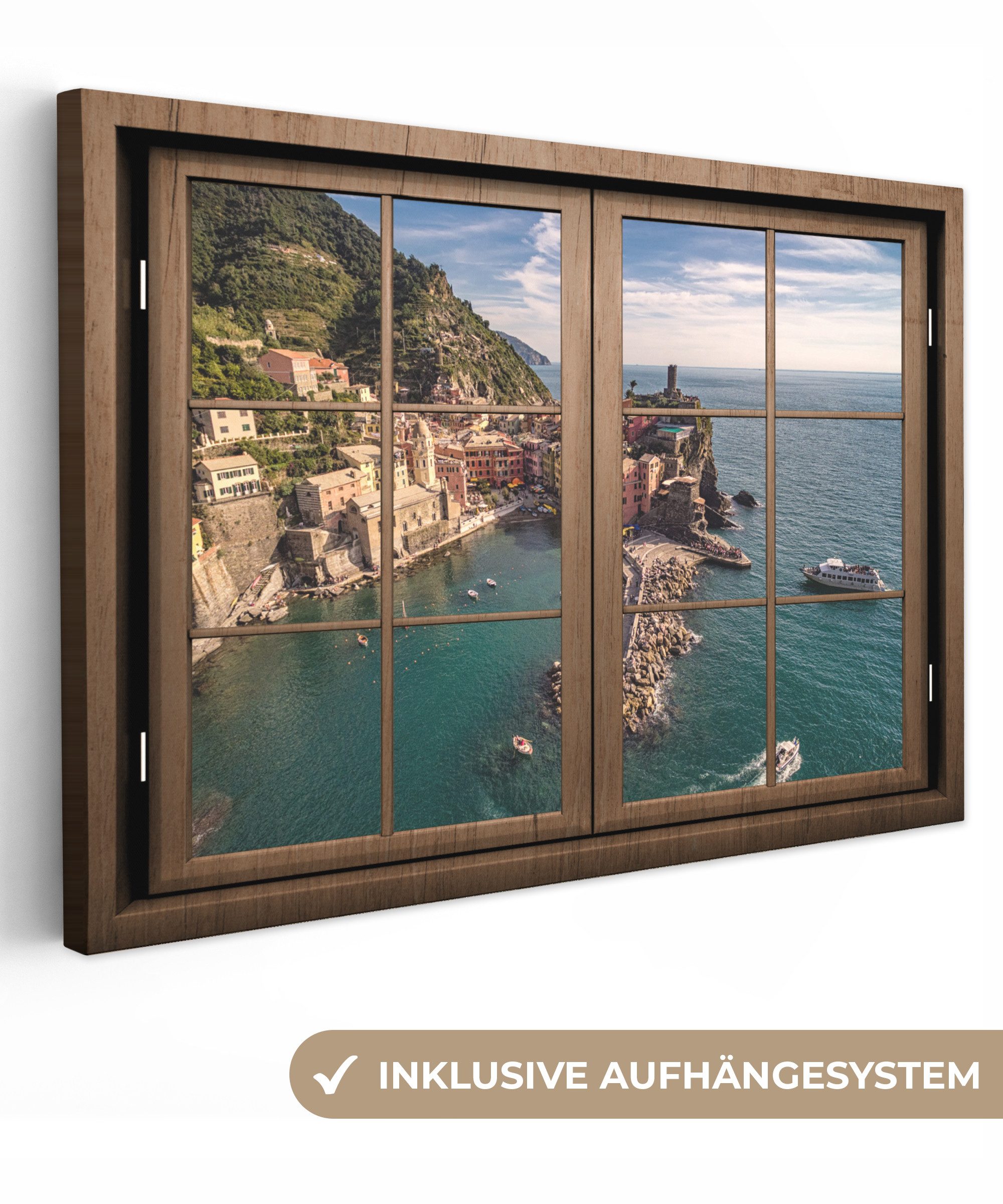 OneMillionCanvasses® Leinwandbild Fensterblick - Fenster - günstig online kaufen