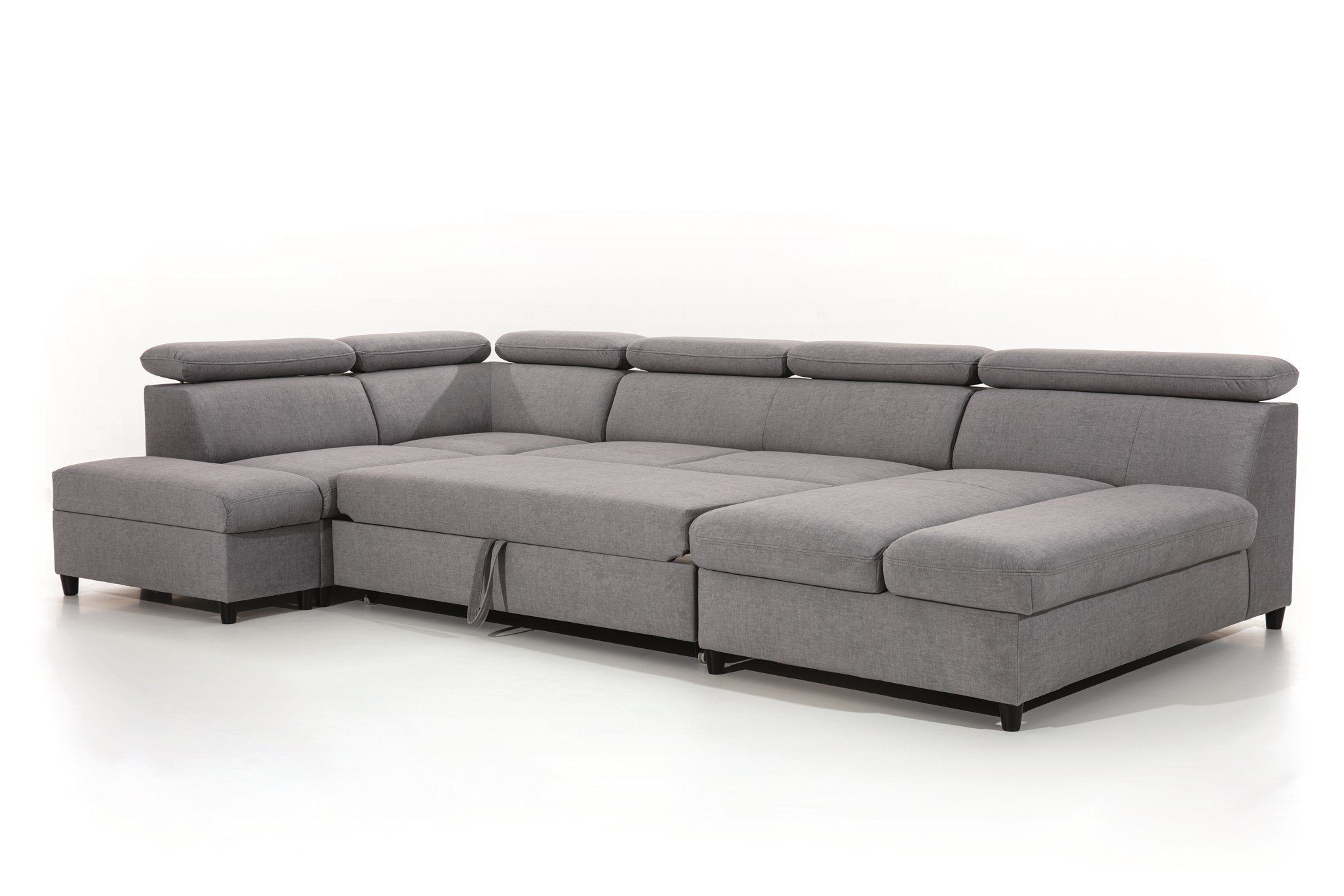 Fun Möbel Wohnlandschaft Schlafsofa Sofa ANTON in Stoff Esito, Inkl. 3 x Bettkasten und Schlaffunktion, Rundumbezug