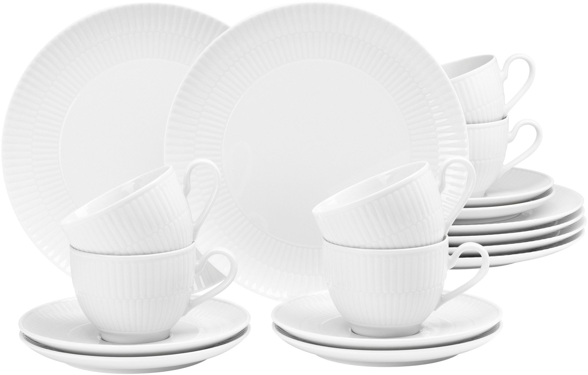 Seltmann Weiden Kaffeeservice Geschirr-Set, 18 Teile, Amina (18-tlg), 6 Personen, Porzellan, Tassen, Untertassen, Teller, Made in Germany, …