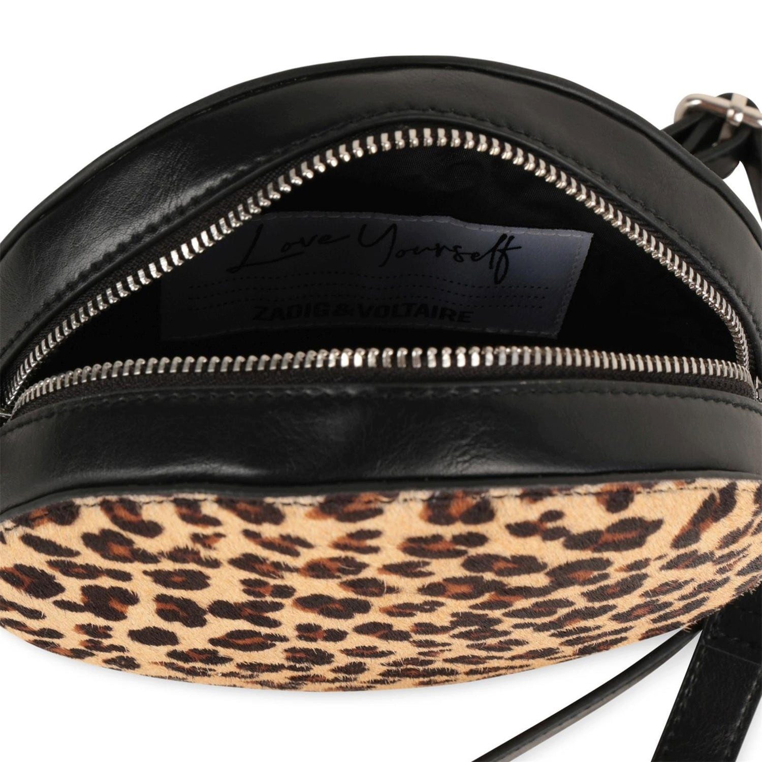 ZADIG & VOLTAIRE Umhängetasche Zadig&Voltaire runde Handtasche aus Rindsleder Leoprint