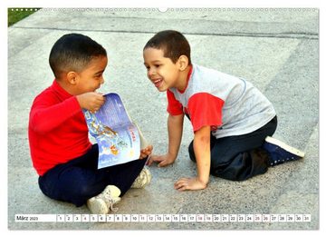 CALVENDO Wandkalender Lebensfreude pur - Kuba-Kids (Premium, hochwertiger DIN A2 Wandkalender 2023, Kunstdruck in Hochglanz)