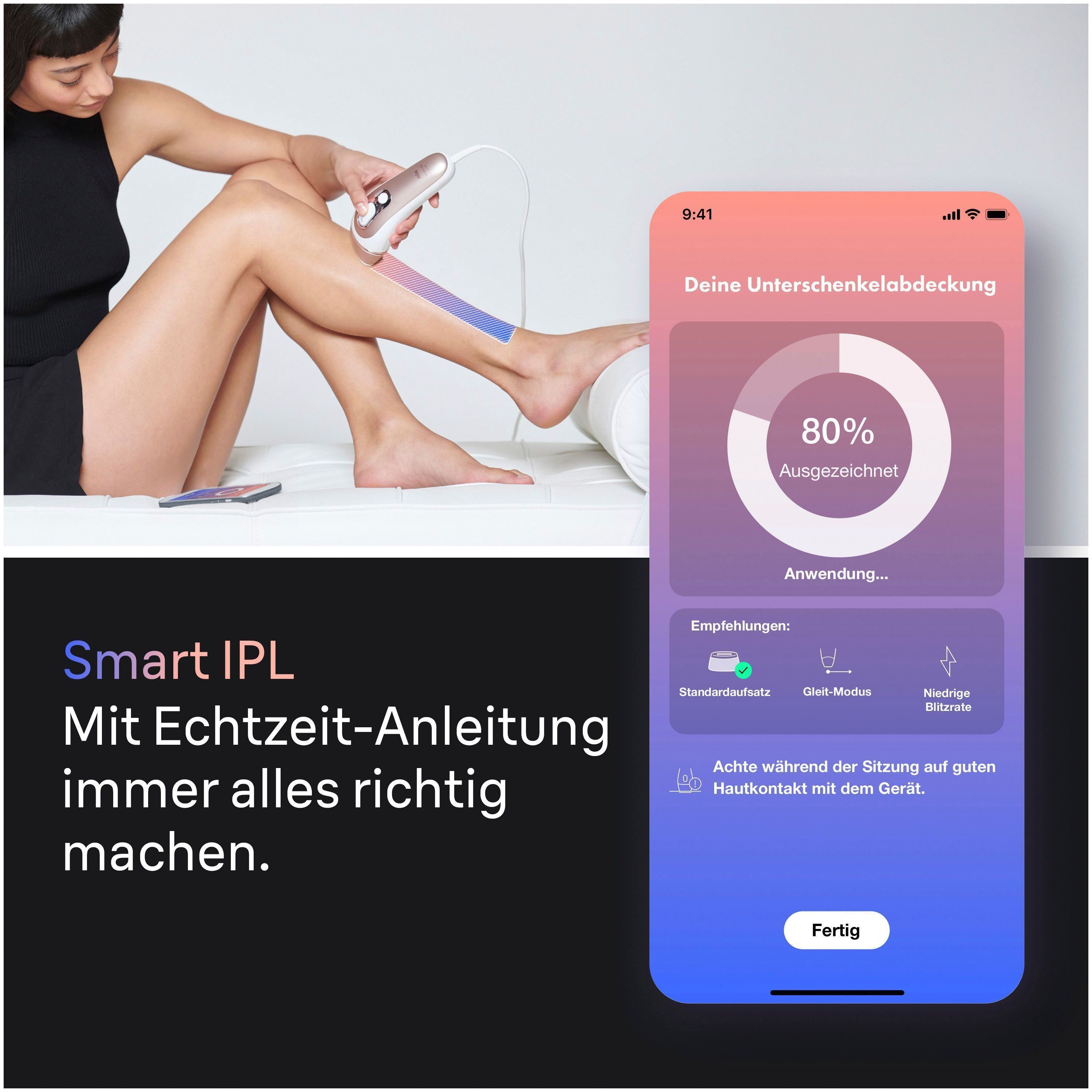 Braun IPL-Haarentferner Smart IPL Skin i·expert PL7387, 4 Aufsätze, Haarentfernung für zu Hause, Gratis App, Aufbewahrungstasche