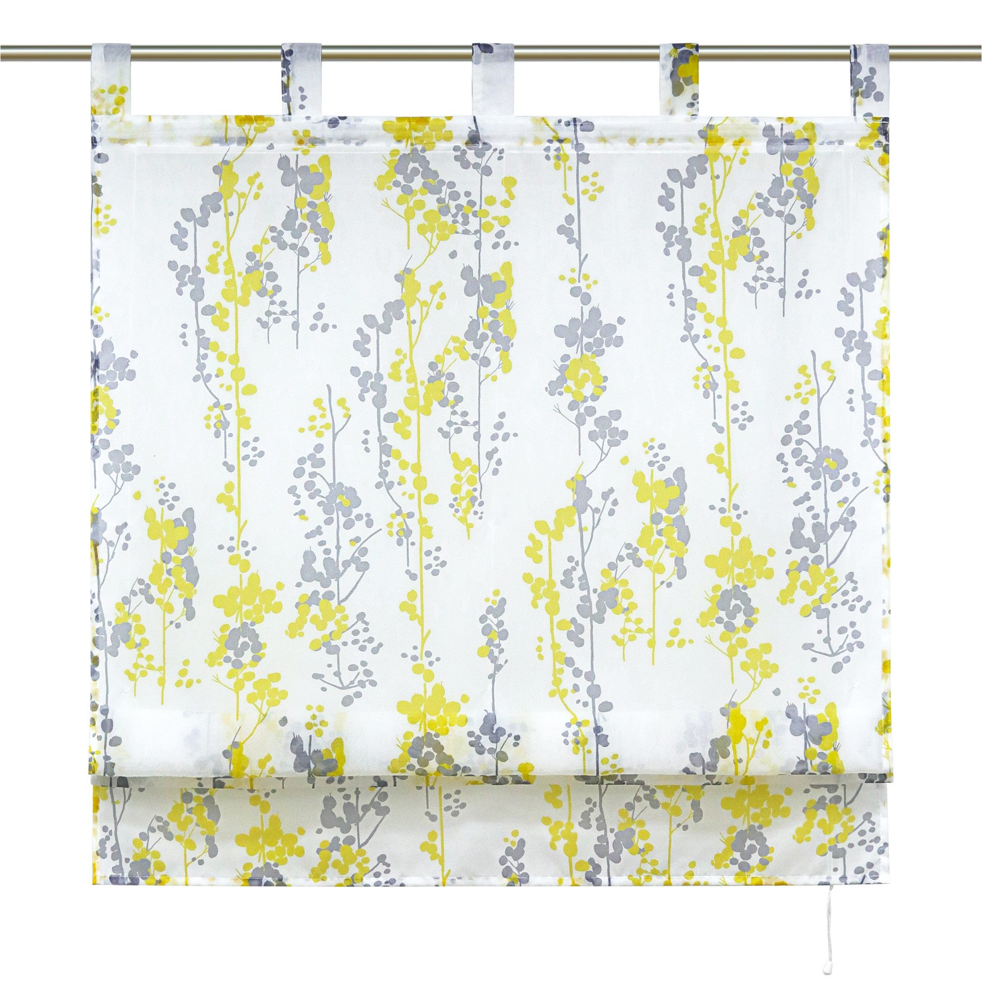 Joyswahl Raffrollo, mit Schlaufen, Voile Schlaufenrollo Modern Vorhänge mit Bäume Muster