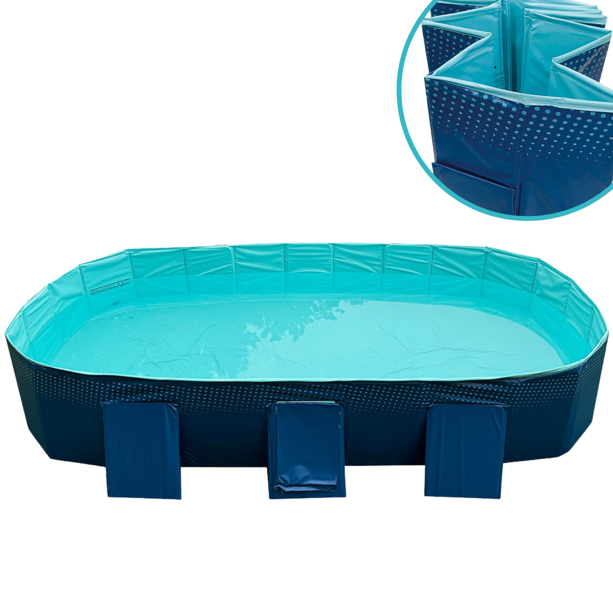 Starlyf Planschbecken Foldable Pool, (3 Varianten, 1-tlg., 348 Liter, 600 Liter & 1000 Liter), faltbarer Pool ohne Aufblasen, langlebig & robust