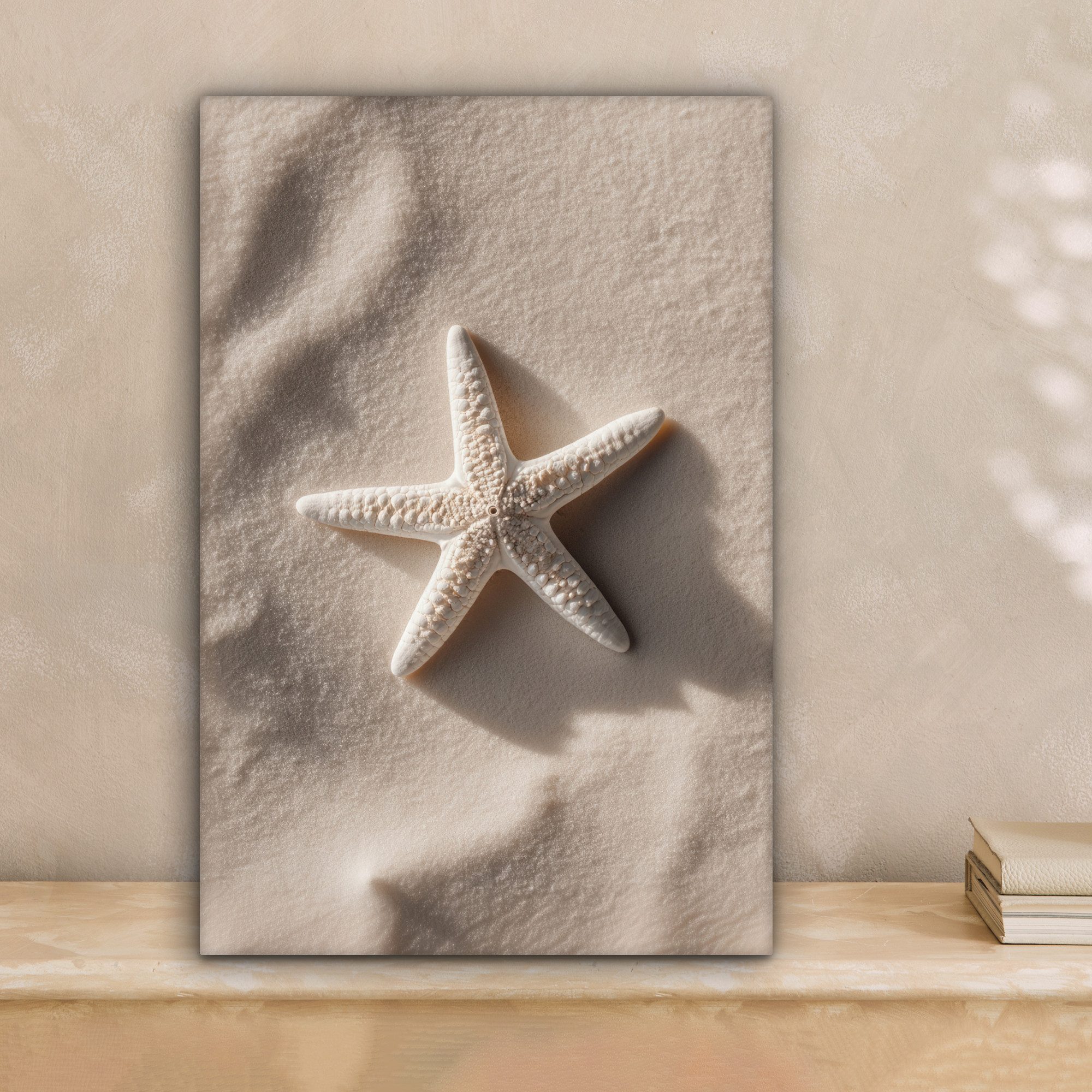 OneMillionCanvasses® Leinwandbild Strand - Seestern - Sand - Beige, Fotodru günstig online kaufen