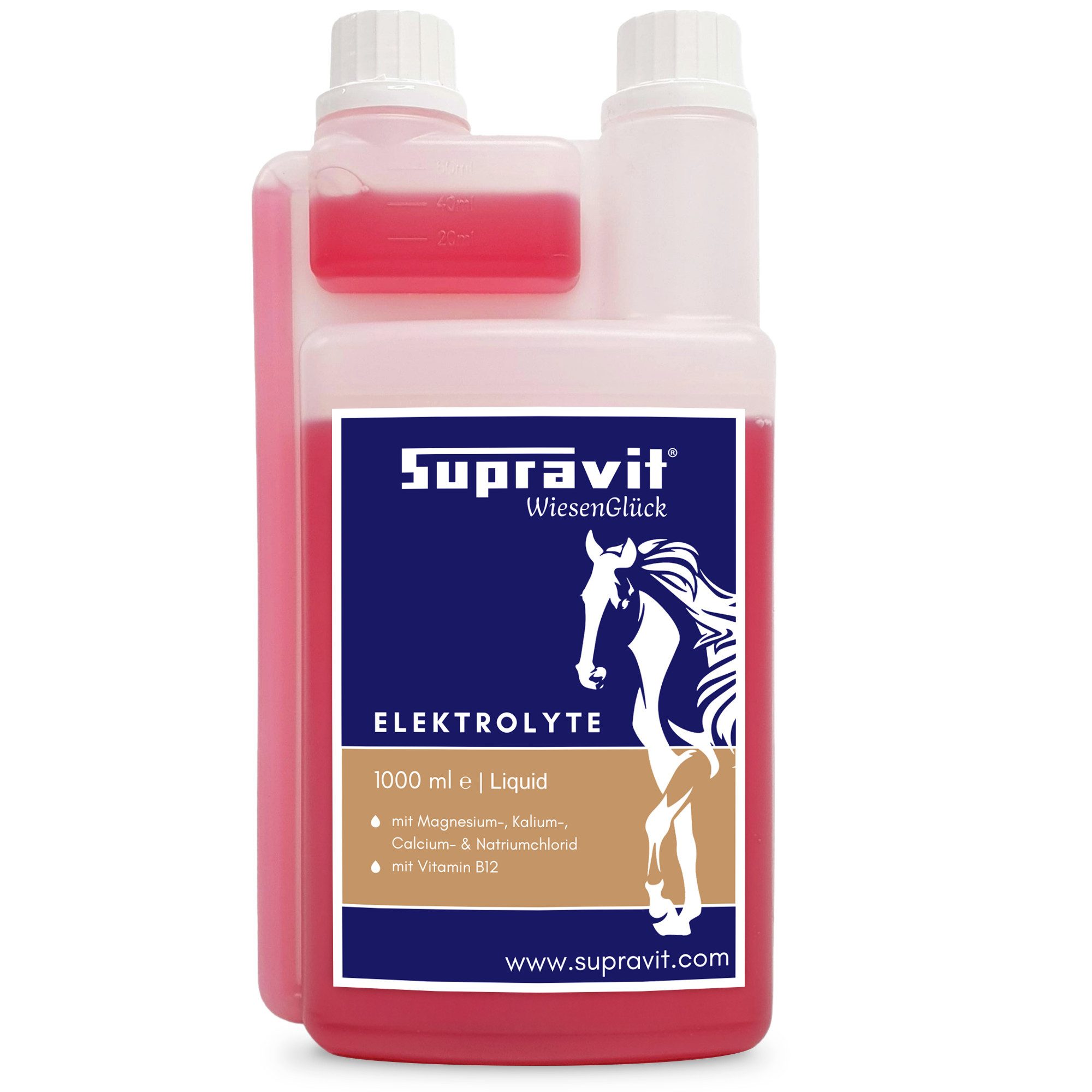 Supravit Ergänzungs Liquide für Pferde 1 Liter - 100% natürliche Unterstützung Elektrolyte, Nahrungsergänzungsmittel für: Pferd