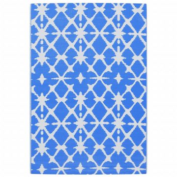 Outdoorteppich Outdoor-Teppich Blau und Weiß 140x200 cm PP, vidaXL
