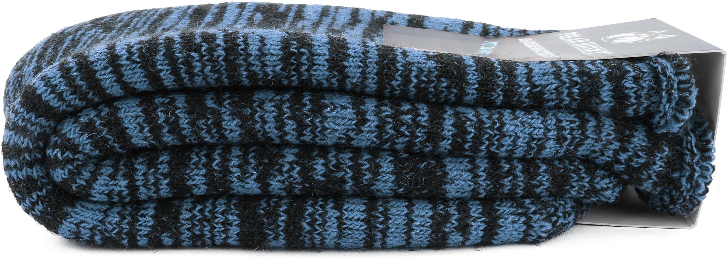 Thermosocken durchgehend Vollplüsch-Socken Farbige mit gefüttert Hellblau/Schwarz Husky Wolle Polar
