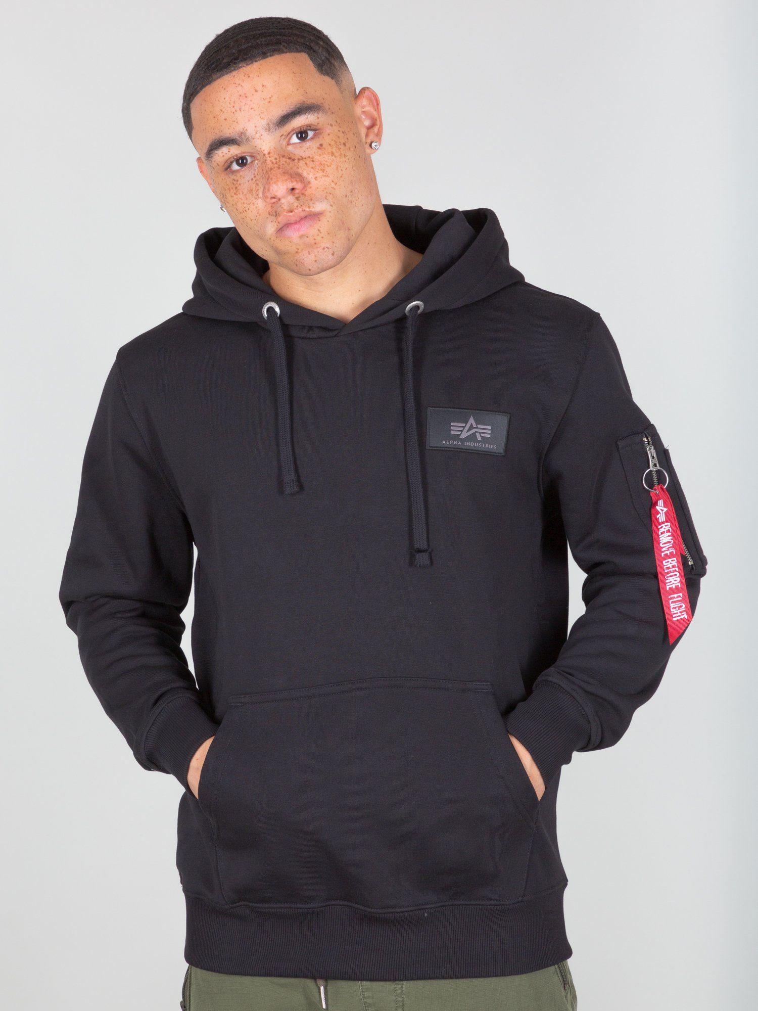 Alpha Industries Hoodie Alpha Industries - yellow Print Hoody Back Print Neon Hoodies Men black/neon