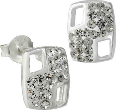 SilberDream Paar Ohrstecker SilberDream Ohrringe Damen 925 Silber (Ohrstecker), Damen Ohrstecker Rechteck aus 925 Sterling Silber, Farbe: silber, weiß