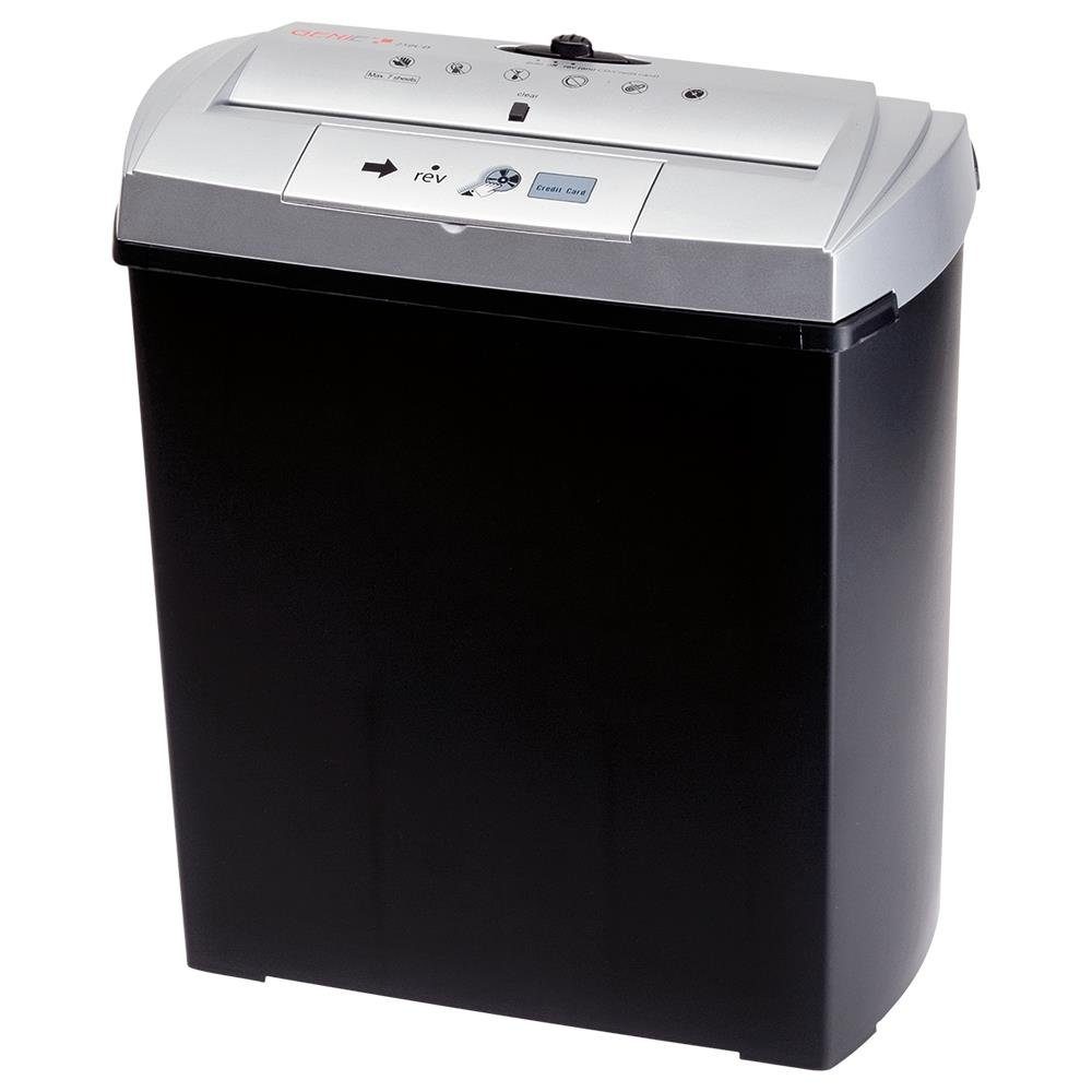 GENIE Aktenvernichter 250 CD, Streifenschnitt, A4, 7 Blatt, CD, 13 L, Sicherheitsstufe P-1 sw/silber