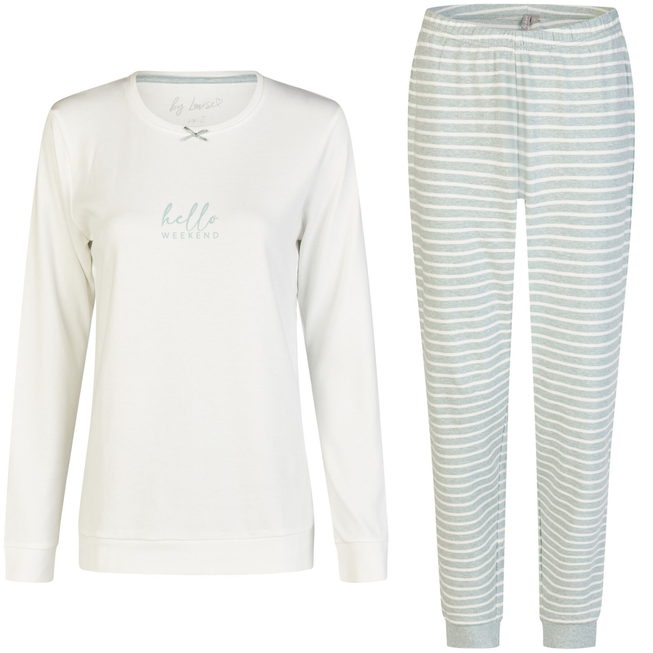 By Louise Schlafanzug by Louise Damen Pyjama mit Kuschelsocken Nachtwäsche günstig online kaufen