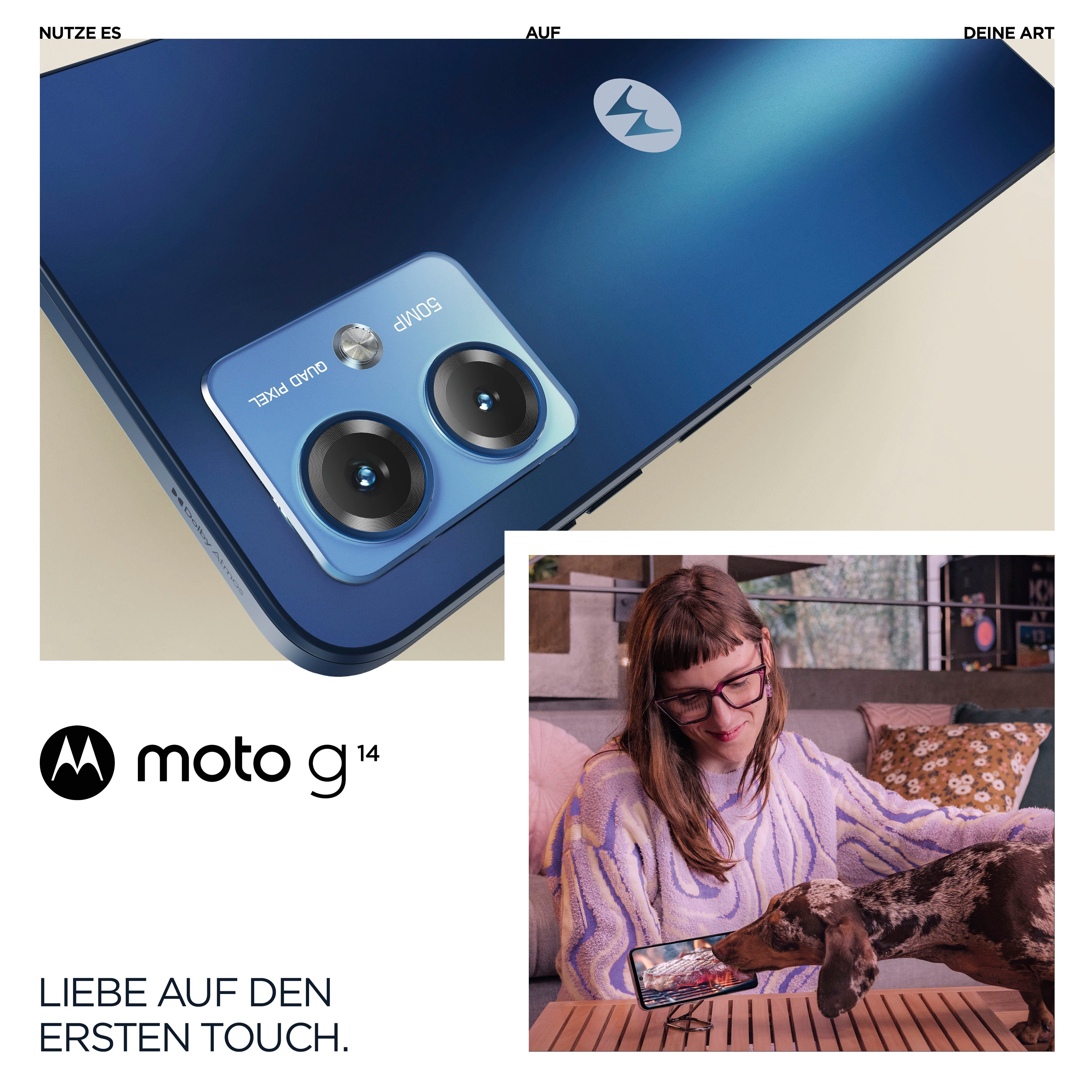 128 cm/6,5 Motorola Blue Kamera) MP Smartphone Speicherplatz, 50 GB Zoll, Sky moto g14 (16,51