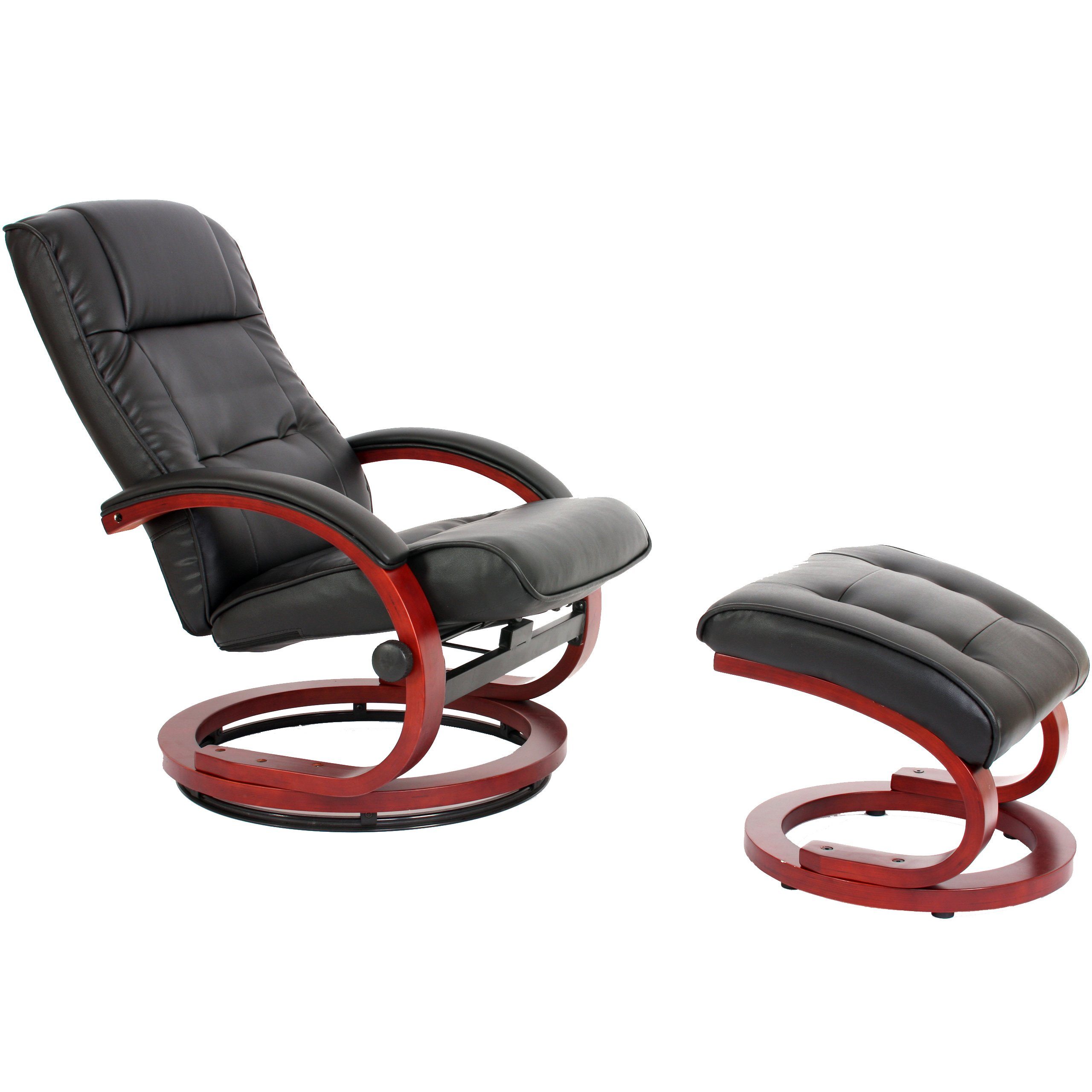 Gewichtsverlagerung Relaxsessel Sessel Inkl. Aprilia, MCW durch (feststellbar) Hocker, schwarz neigbar