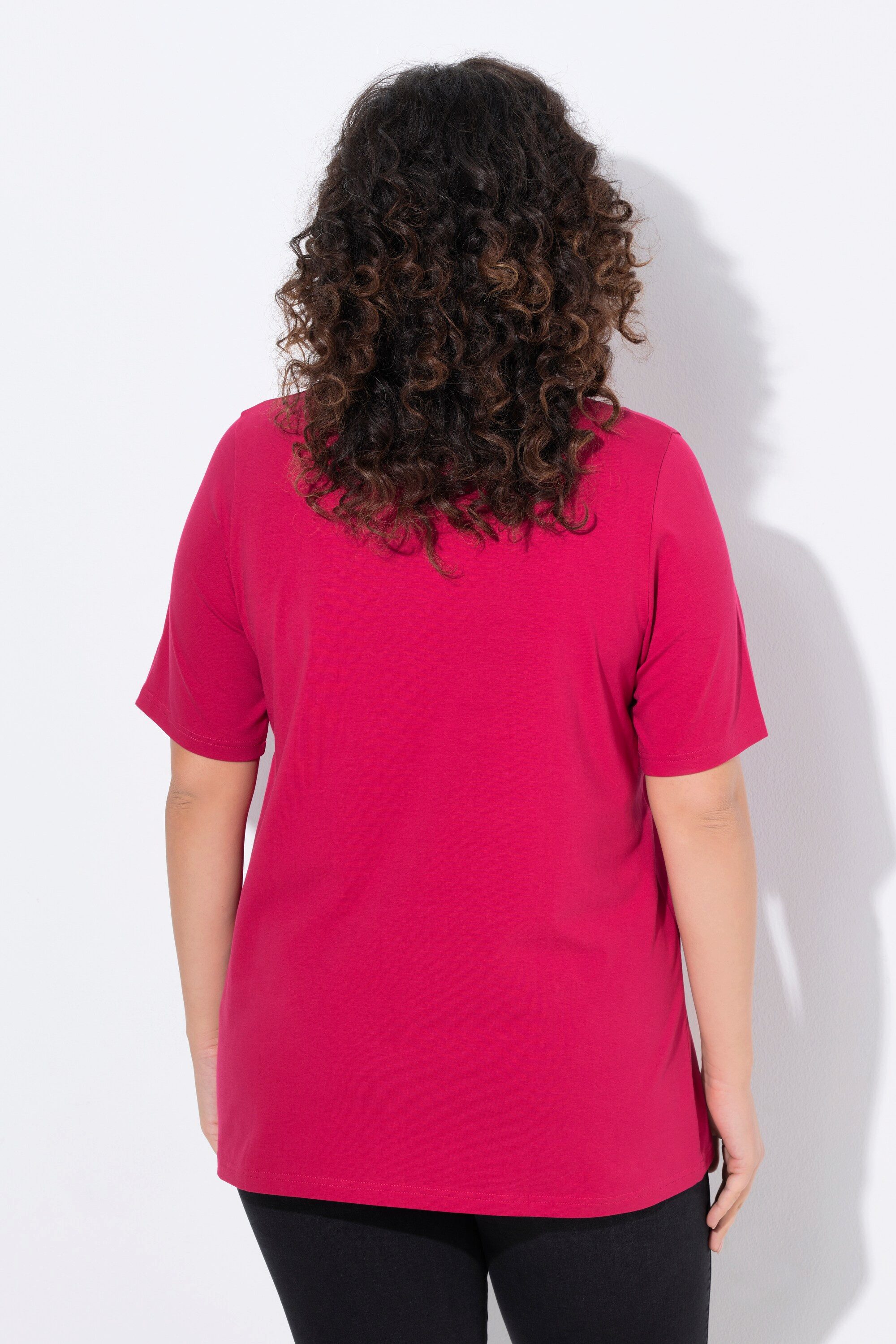 Ulla Popken T-Shirt T-Shirt A-Linie Carré-Ausschnitt Halbarm
