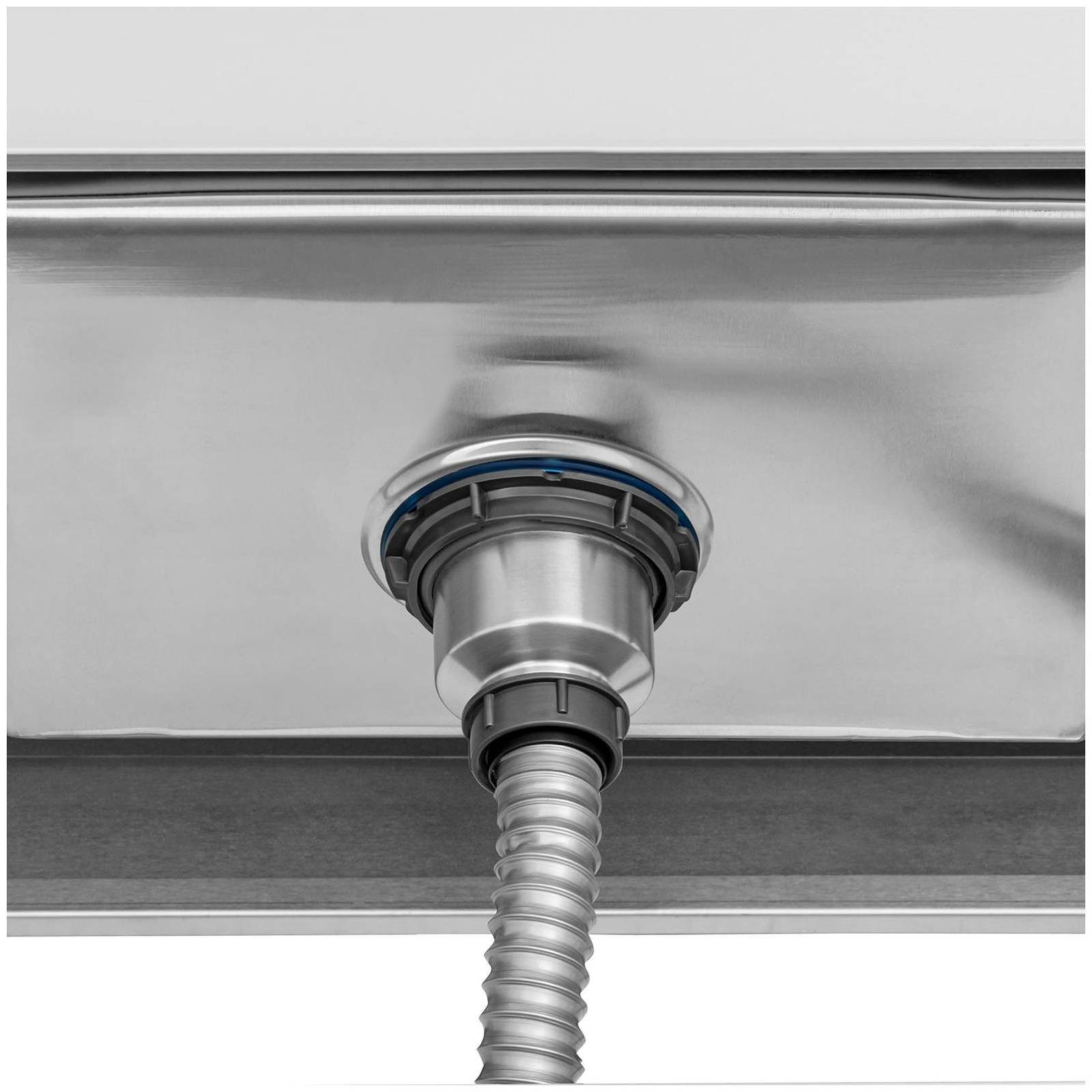 Royal Catering Edelstahlspüle Spültisch 140 x 60 cm 2 Becken je 40x40x25cm Aufkantung Ablage Gastro, 60/140 cm, verschiedene Größen
