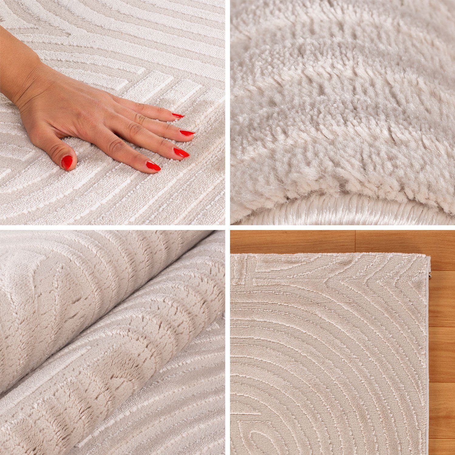 SIMPEX24 Designteppich Skandinavisches Boho Design, Läufer, Höhe: 12 mm, Te günstig online kaufen