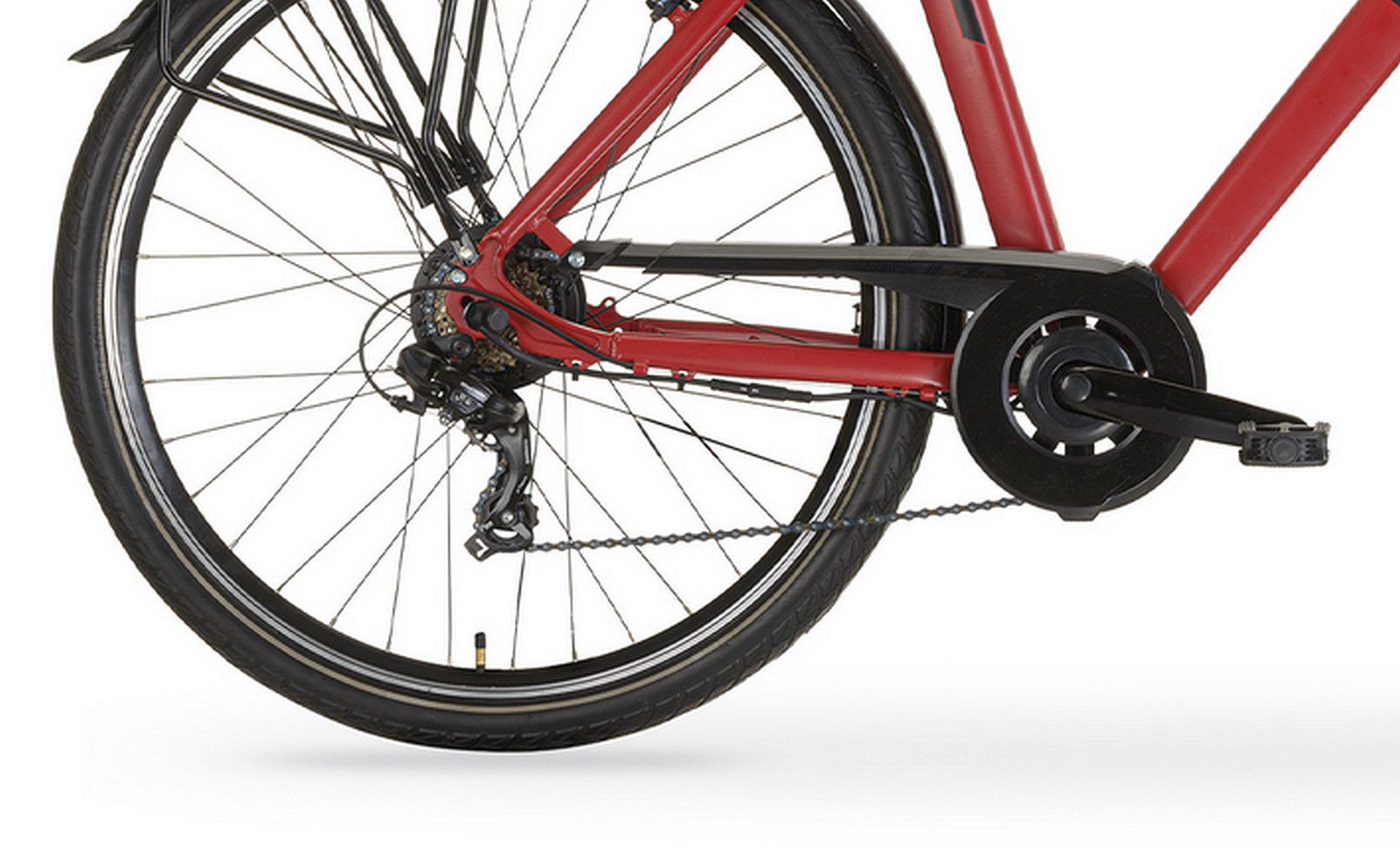 MBM E-Bike, 6 Gang Shimano, Kettenschaltung, Heckmotor, 518 Wh, Elektro-Citybike RHEA MAN 28 Zoll